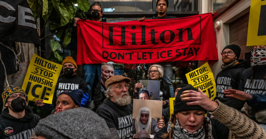Dante de Blasio Was Among Those Arrested at Hilton Protest Against ICE