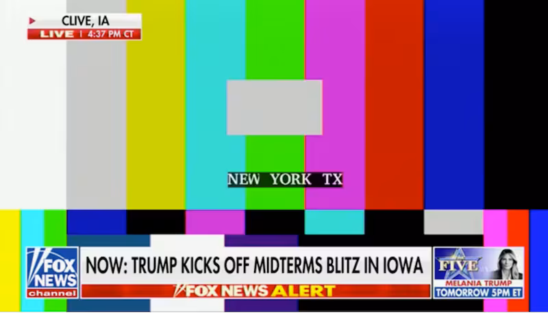 Fox News lose Donald Trump's speech from Iowa.