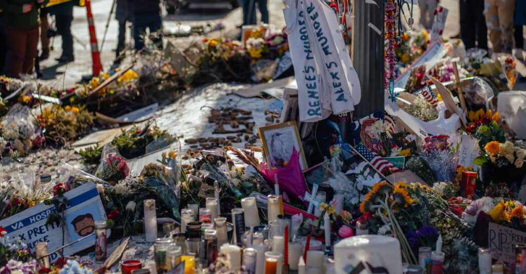 An Ocean of Frozen Flowers Grows Where Alex Pretti Was Killed
