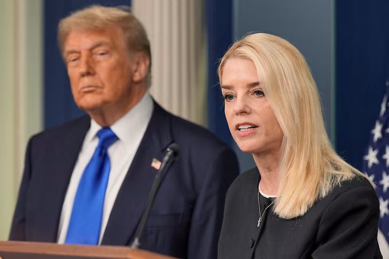Pam Bondi and Donald Trump