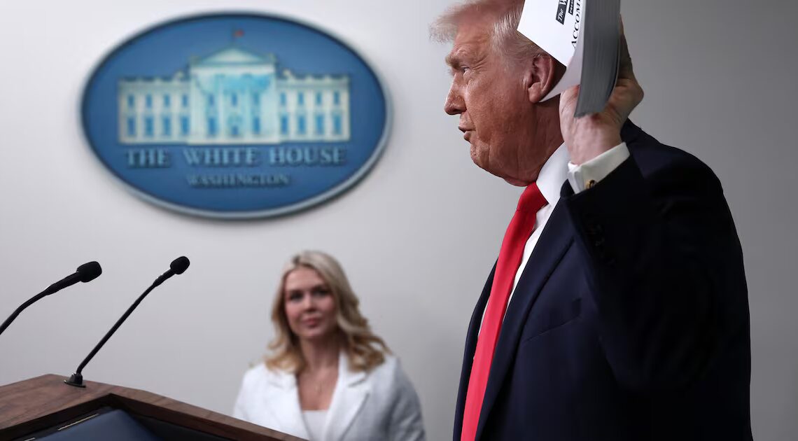 Trump Rips Karoline Leavitt at Her Own White House Briefing