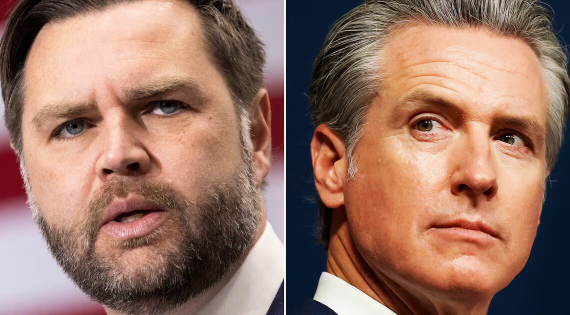 Newsom Mocks Vance’s Threats With a Trollish Offer