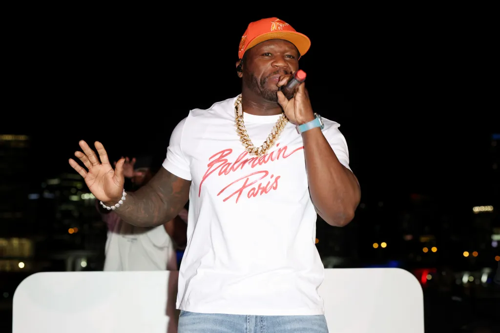 50 Cent performing during the Reserve Cup Opening Night Post-Match Party.