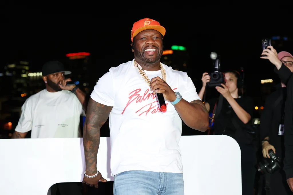50 Cent performing at the Reserve Cup Opening Night Post-Match Party.