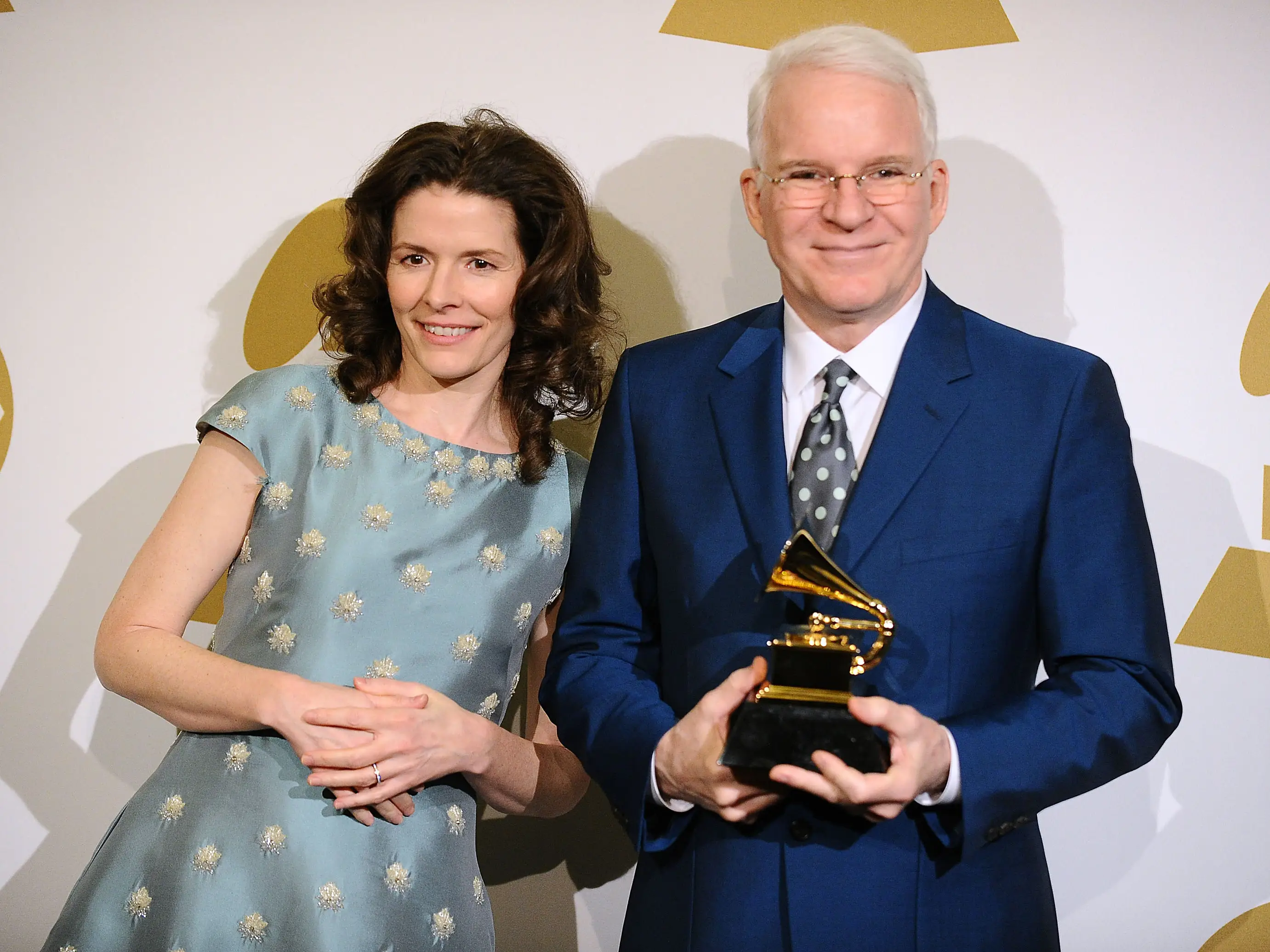 Songwriters Edie Brickell and Steve Martin at the 2014 Grammy Awards.