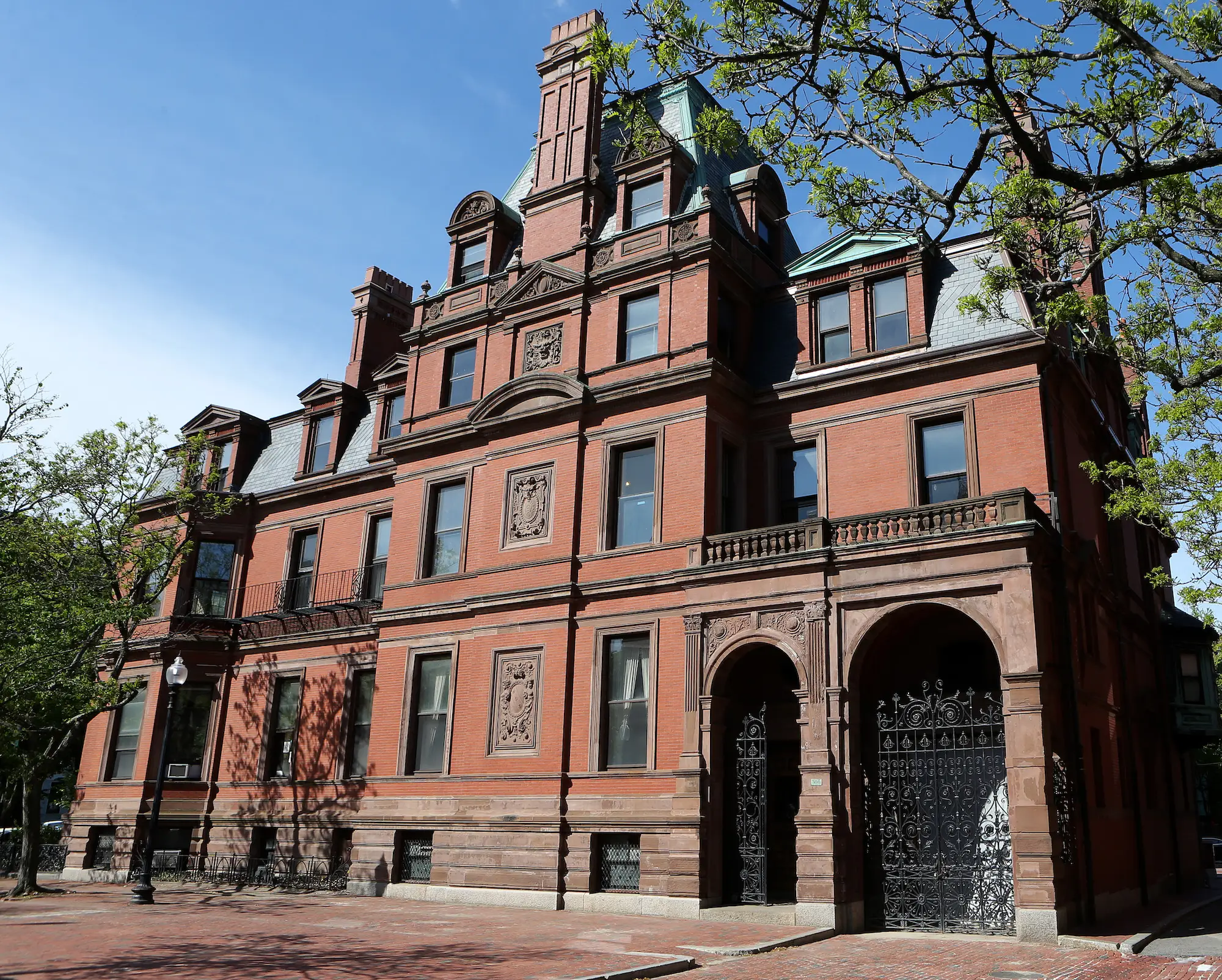 The exterior of the Ames-Webster Mansion in Boston.