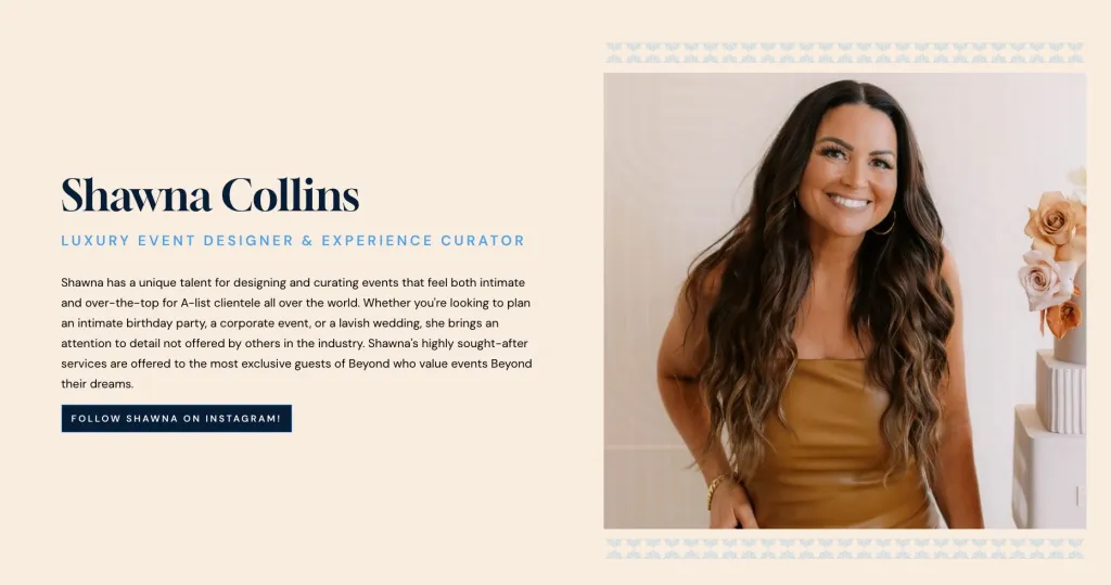 Shawna Collins, a luxury event designer and experience curator, smiling.