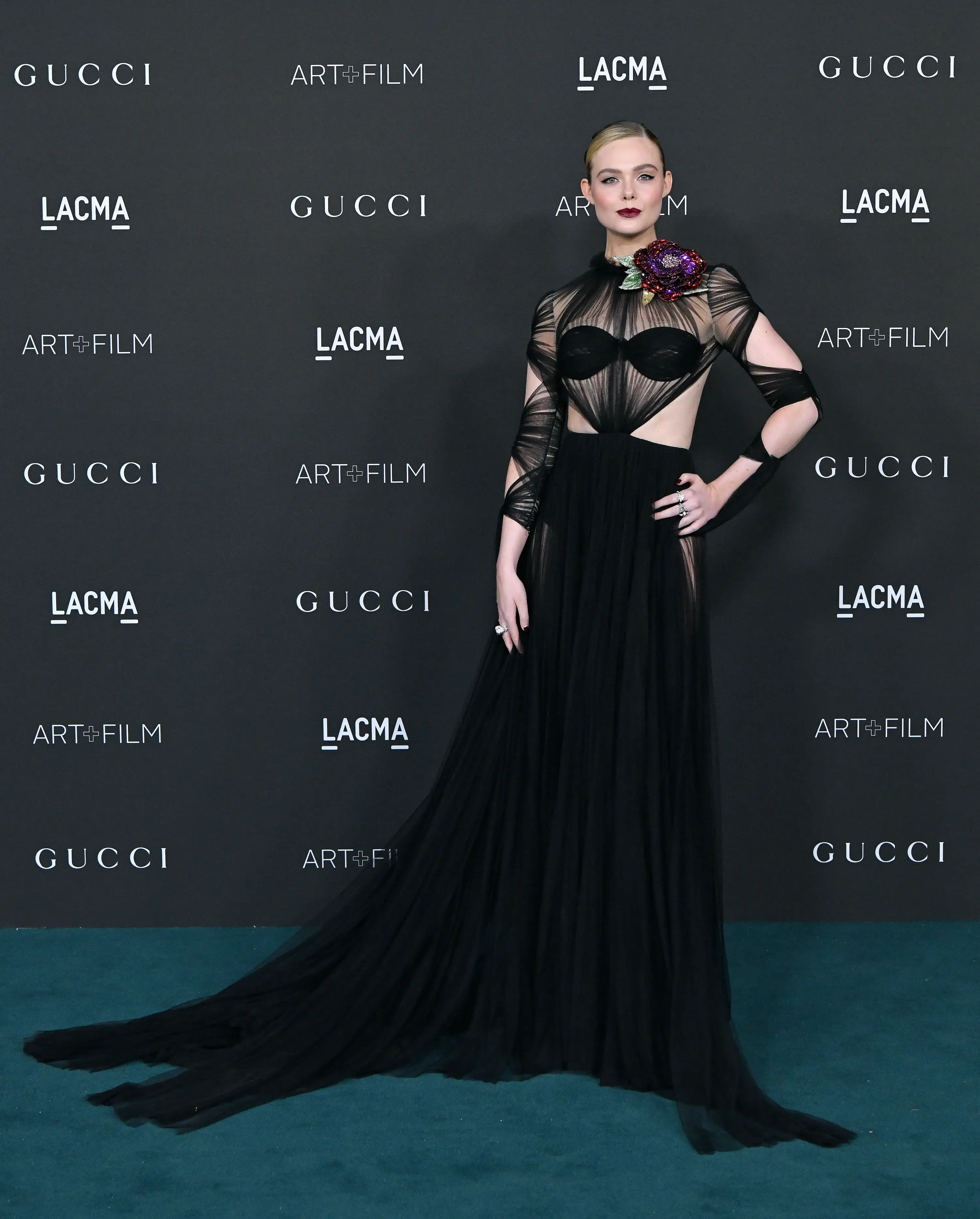 Elle Fanning at the 2021 LACMA Art + Film Gala.