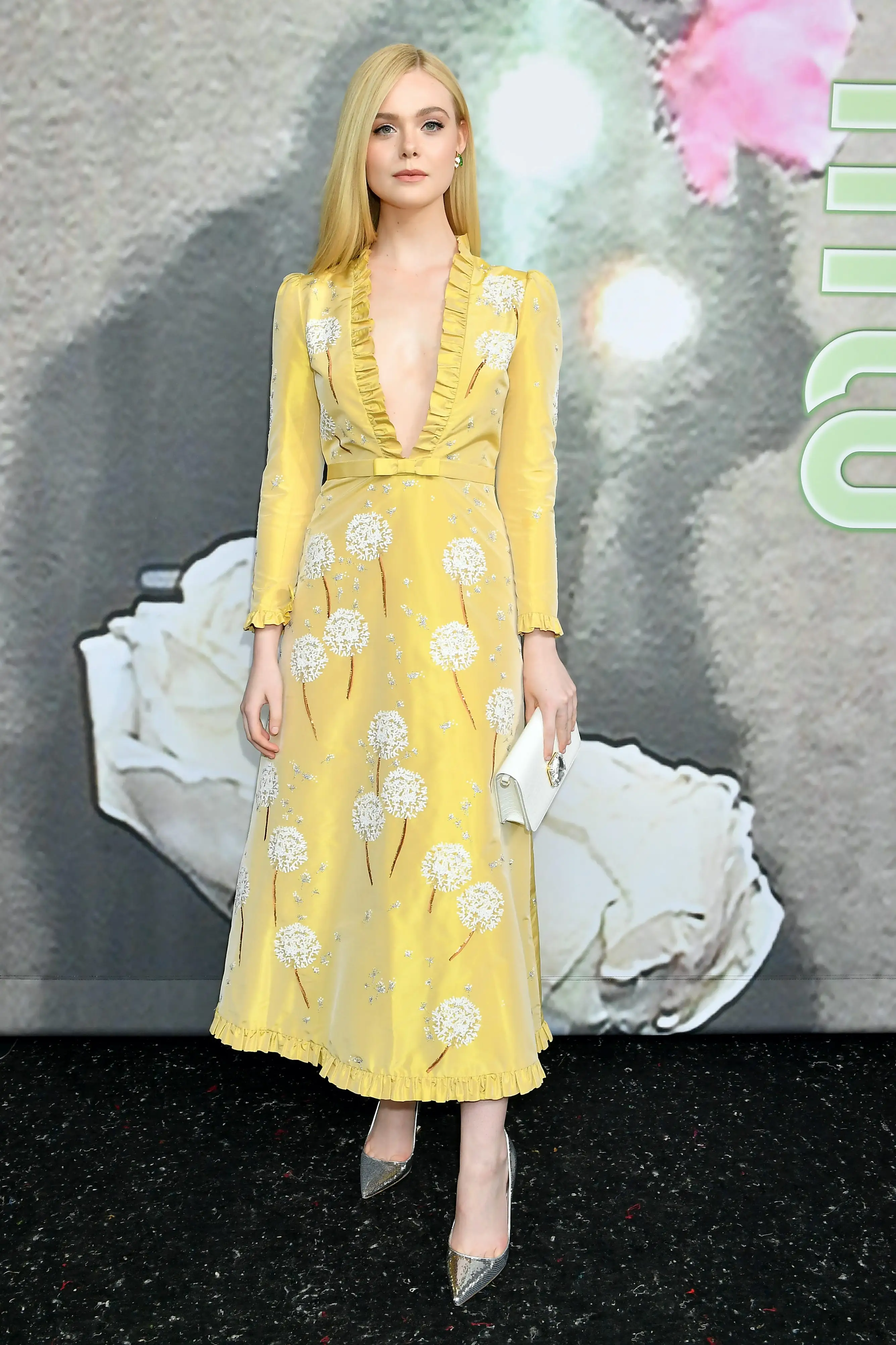 Elle Fanning at the 2019 Miu Miu fashion show.