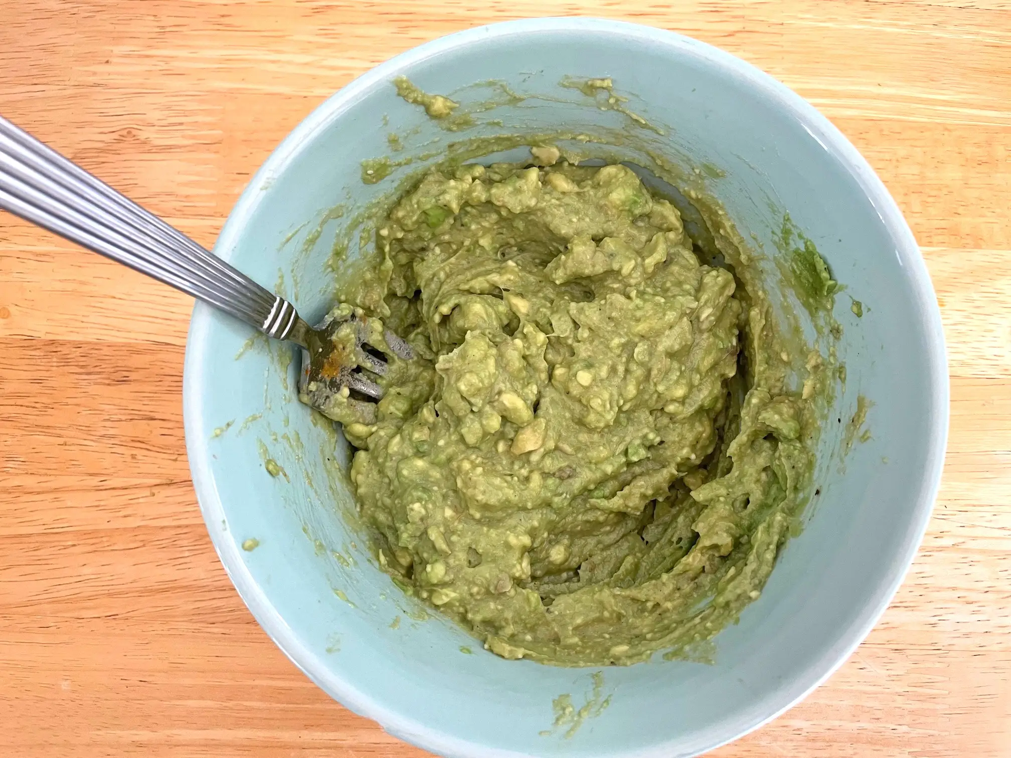 Mashed avocado for Ina Garten's avocado tartine