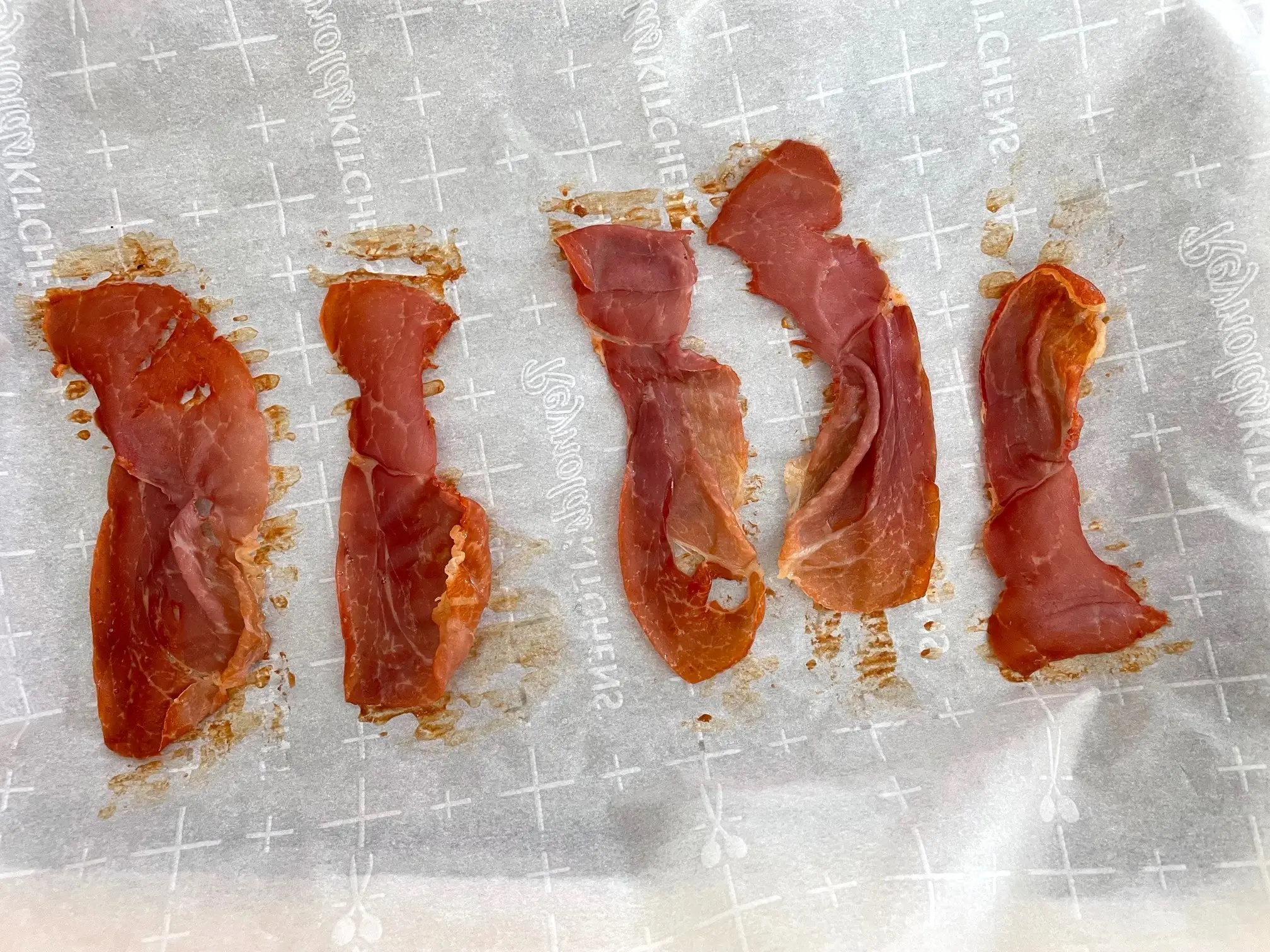 Roasted proscuitto for Ina Garten's avocado tartine