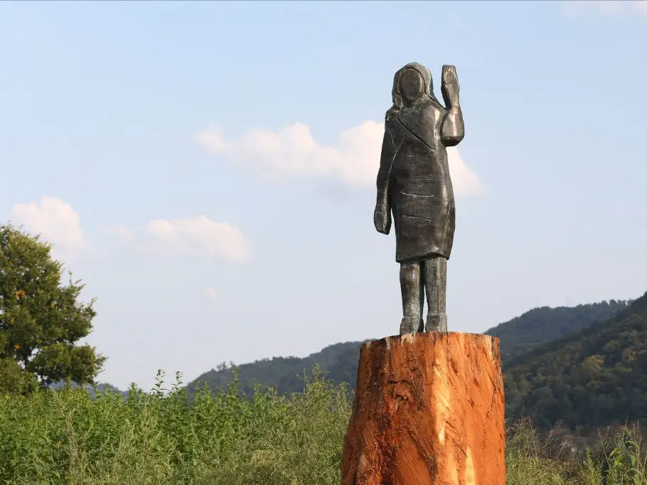 A bronze statue of Melania Trump in Sevnica, Slovenia