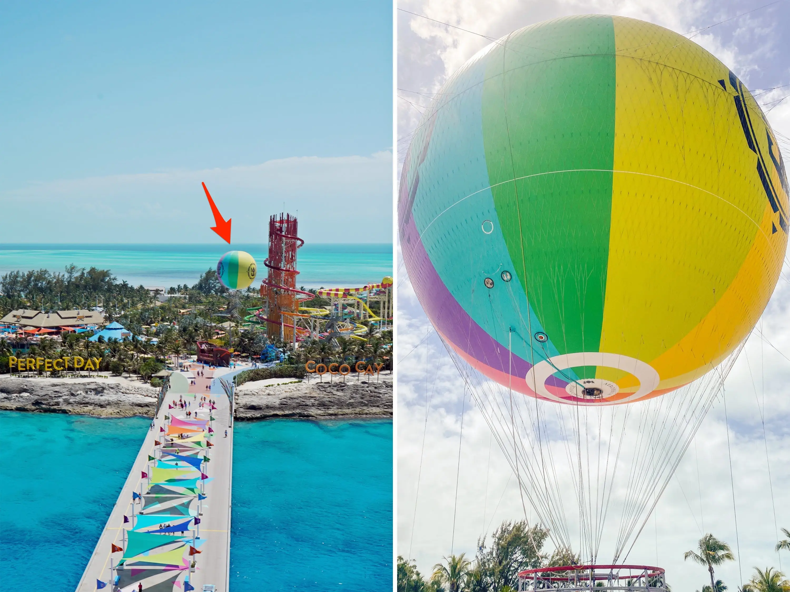 hot air balloon at perfect day cococay