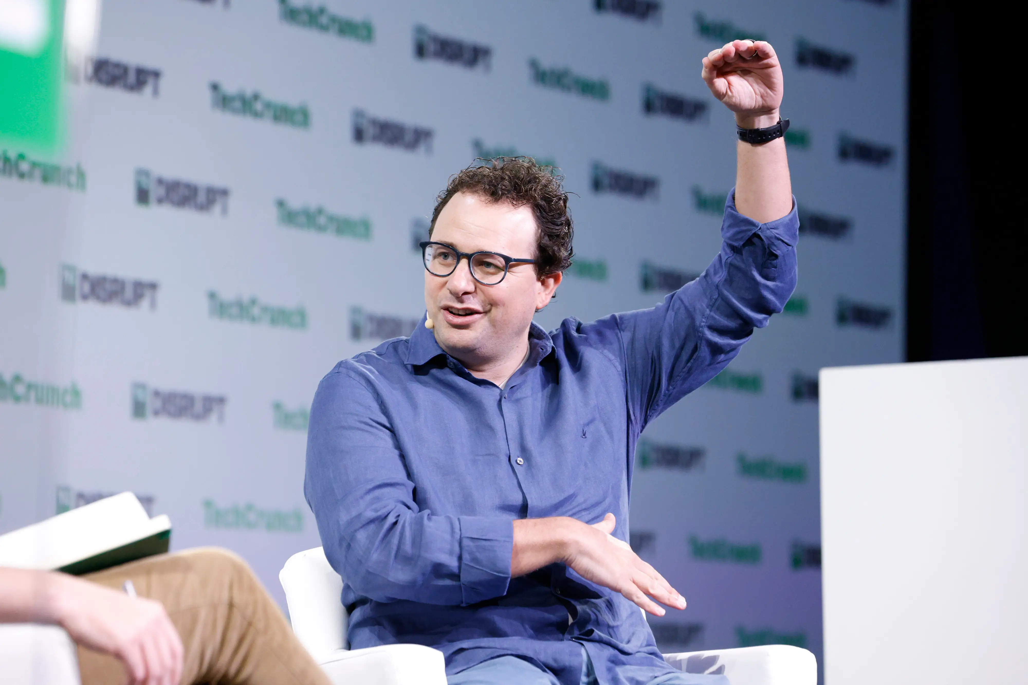 Anthropic CEO Dario Amodei at the 2023 TechCrunch Disrupt conference