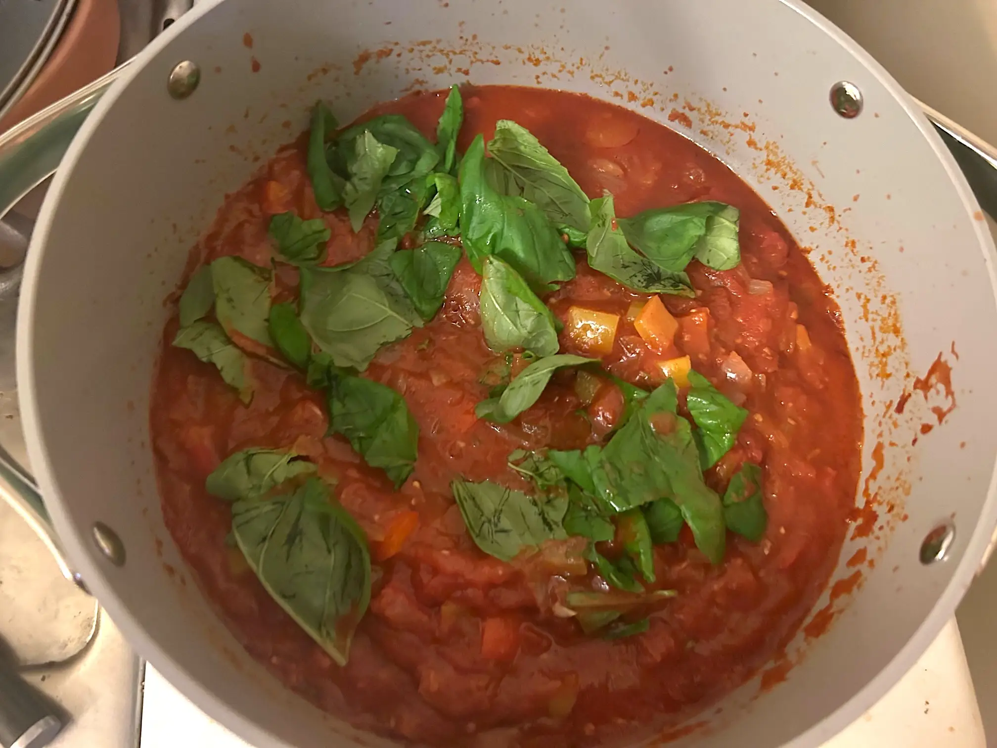 Adding basil to Ina Garten's Chicken Chili