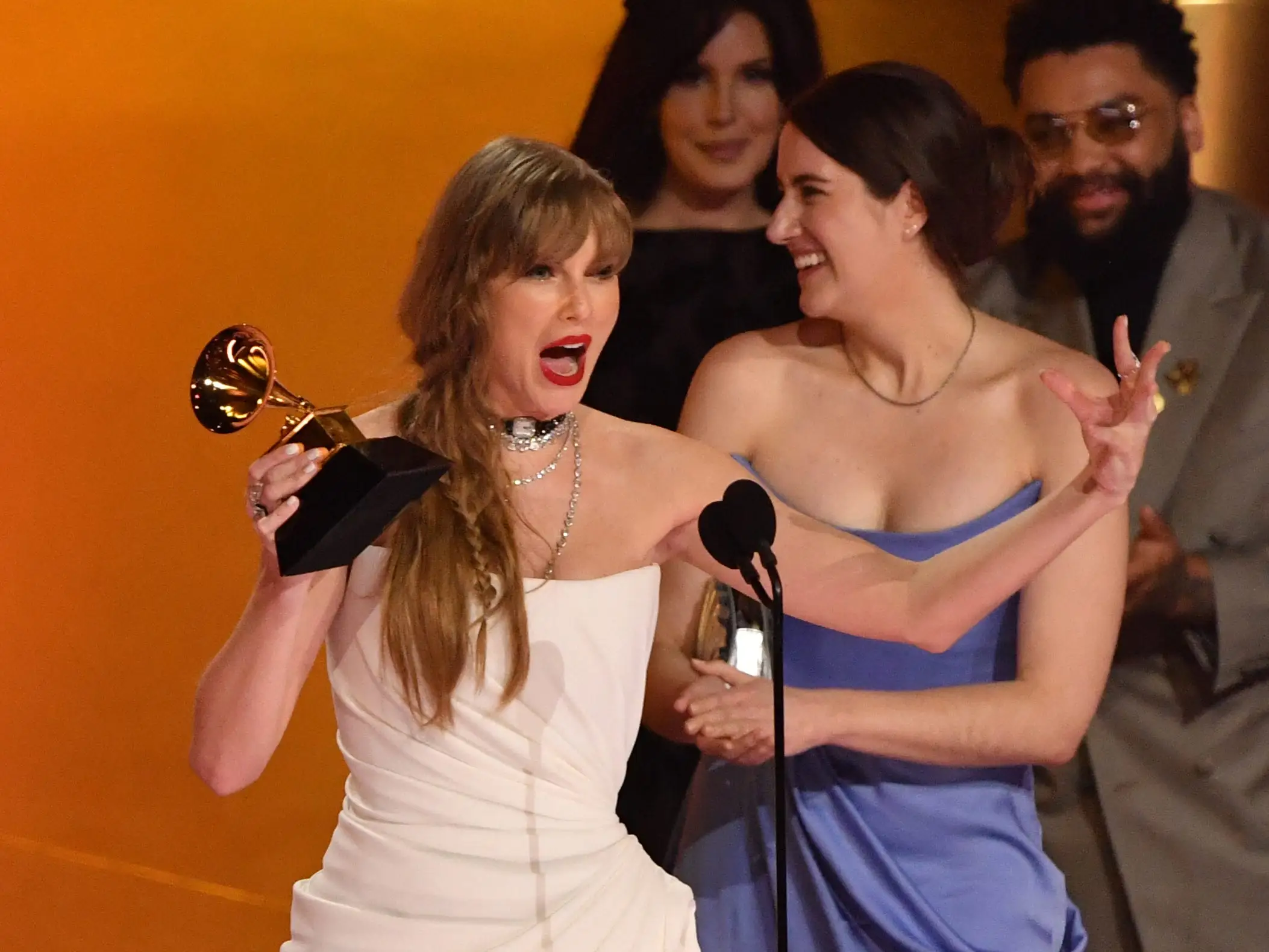 Taylor Swift accepts the Album Of The Year award for 