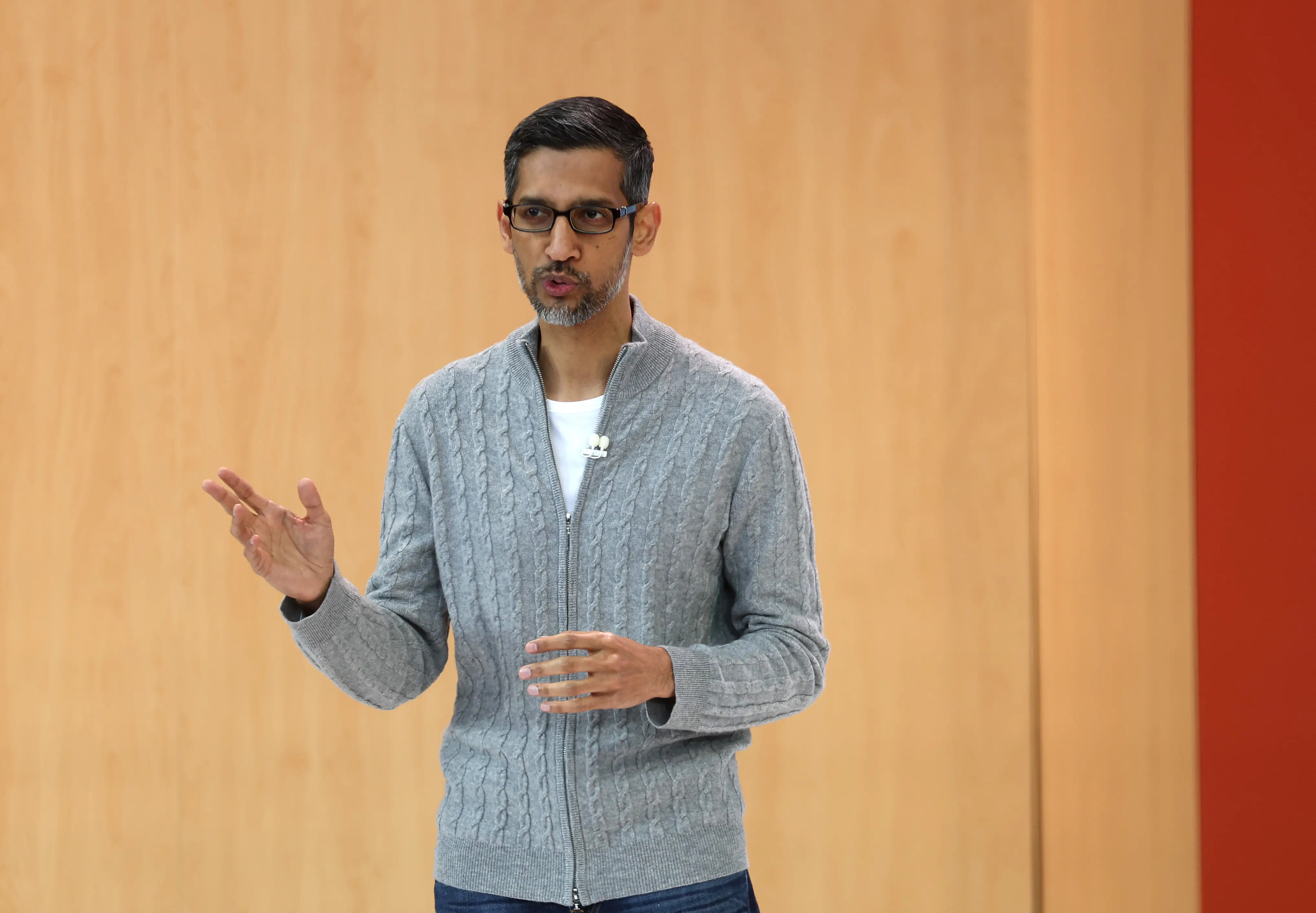 Sundar Pichai speaking.