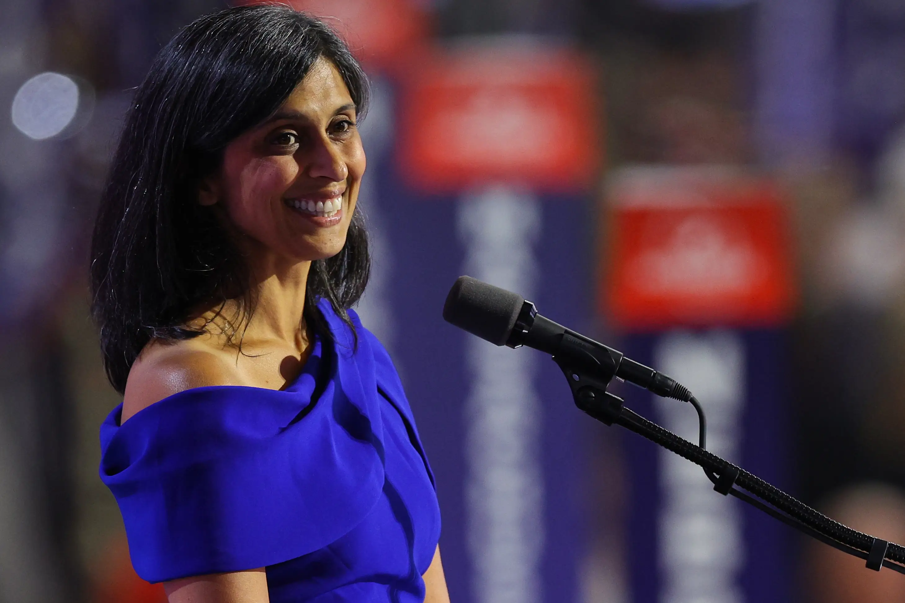 Usha Vance speaking at the RNC.