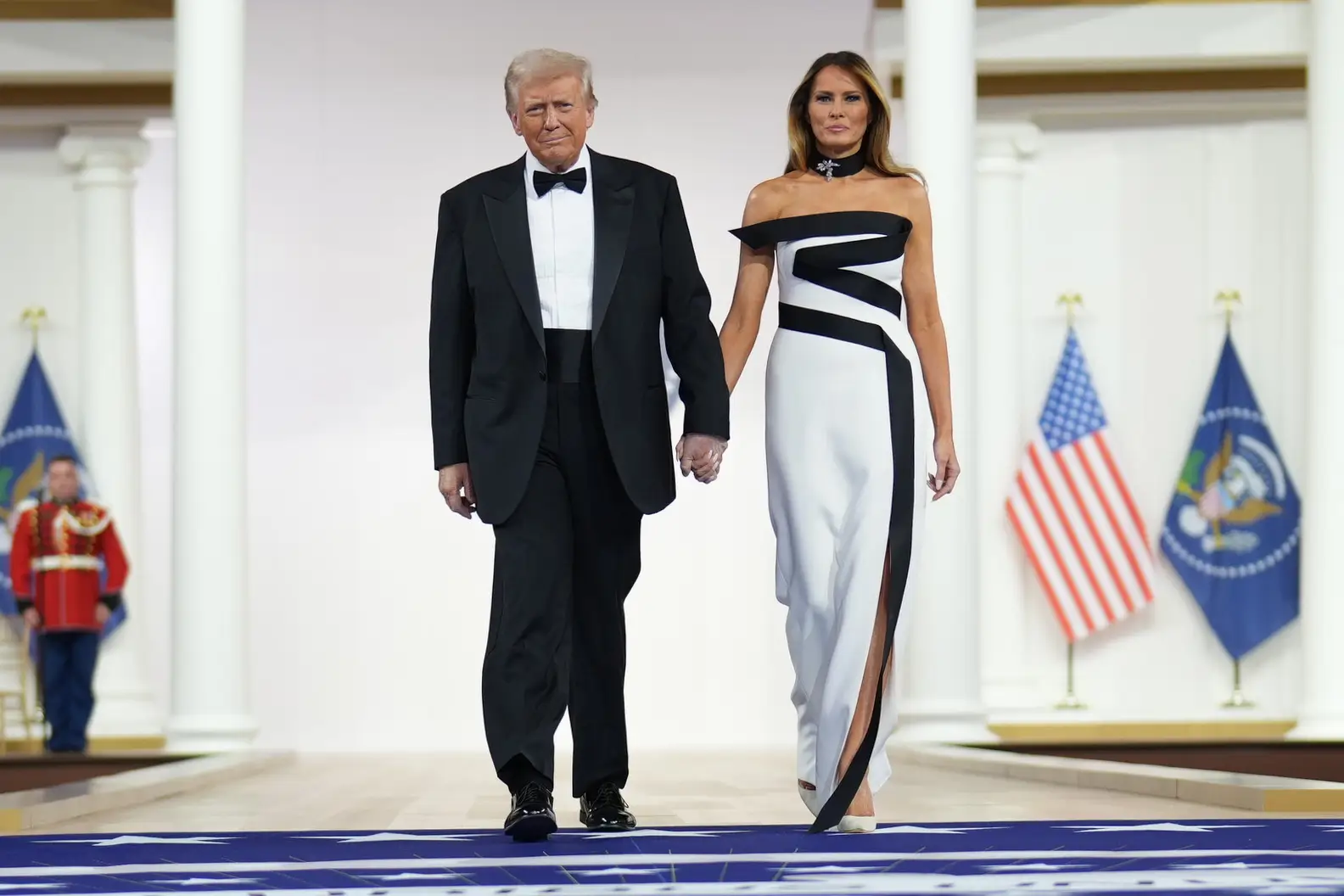 Donald Trump and Melania Trump at an inaugural ball.