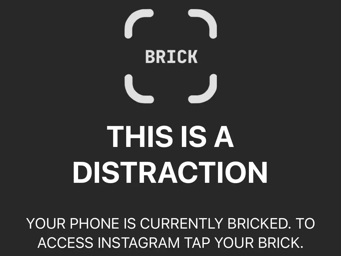 The Brick warning message when you try to access a blocked app