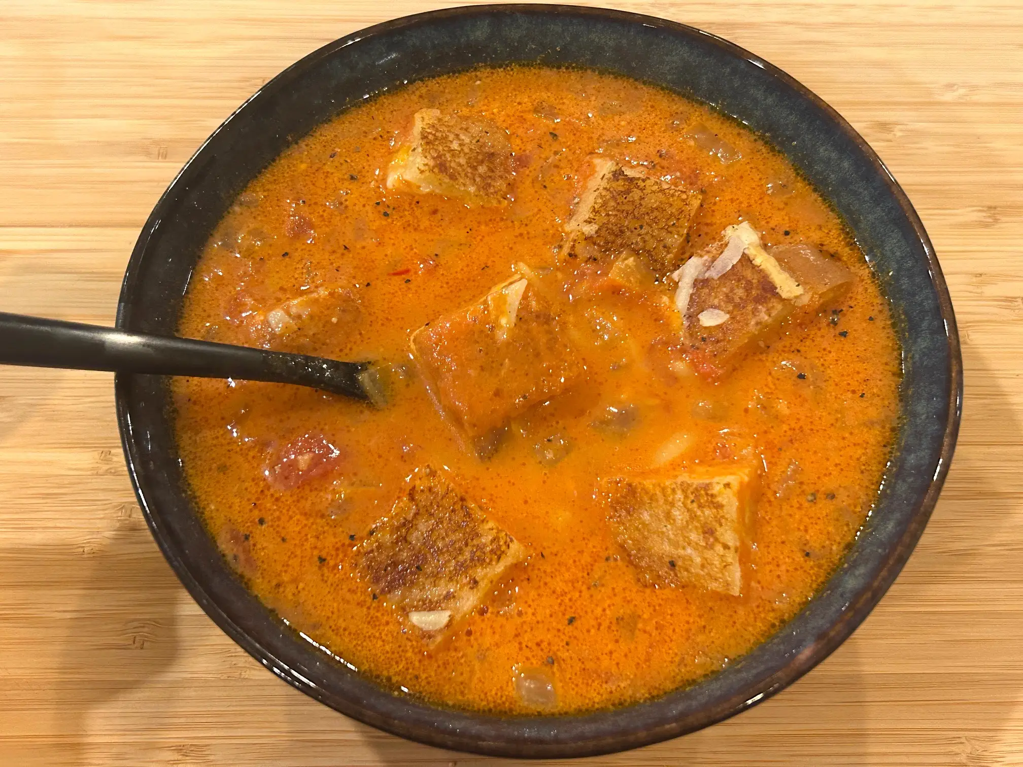 Ina Garten's tomato soup with grilled cheese croutons