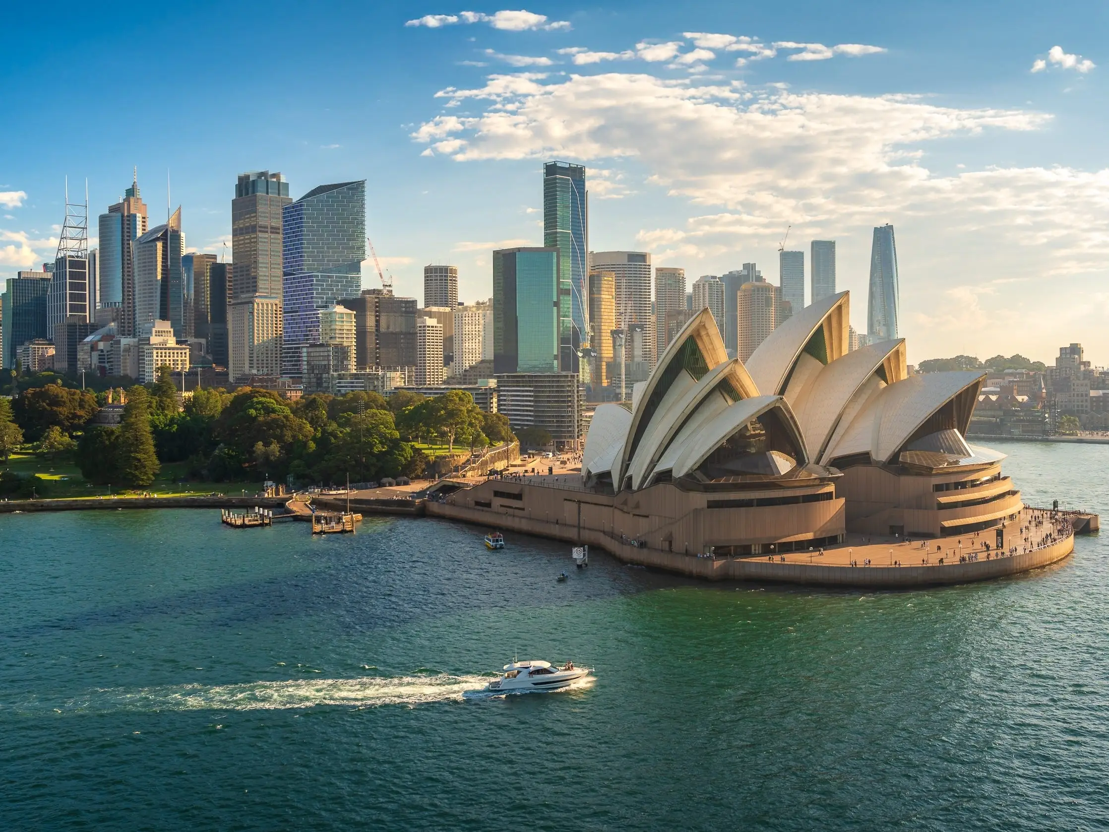 The skyline of Sydney, complete with the Sydney Opera House.