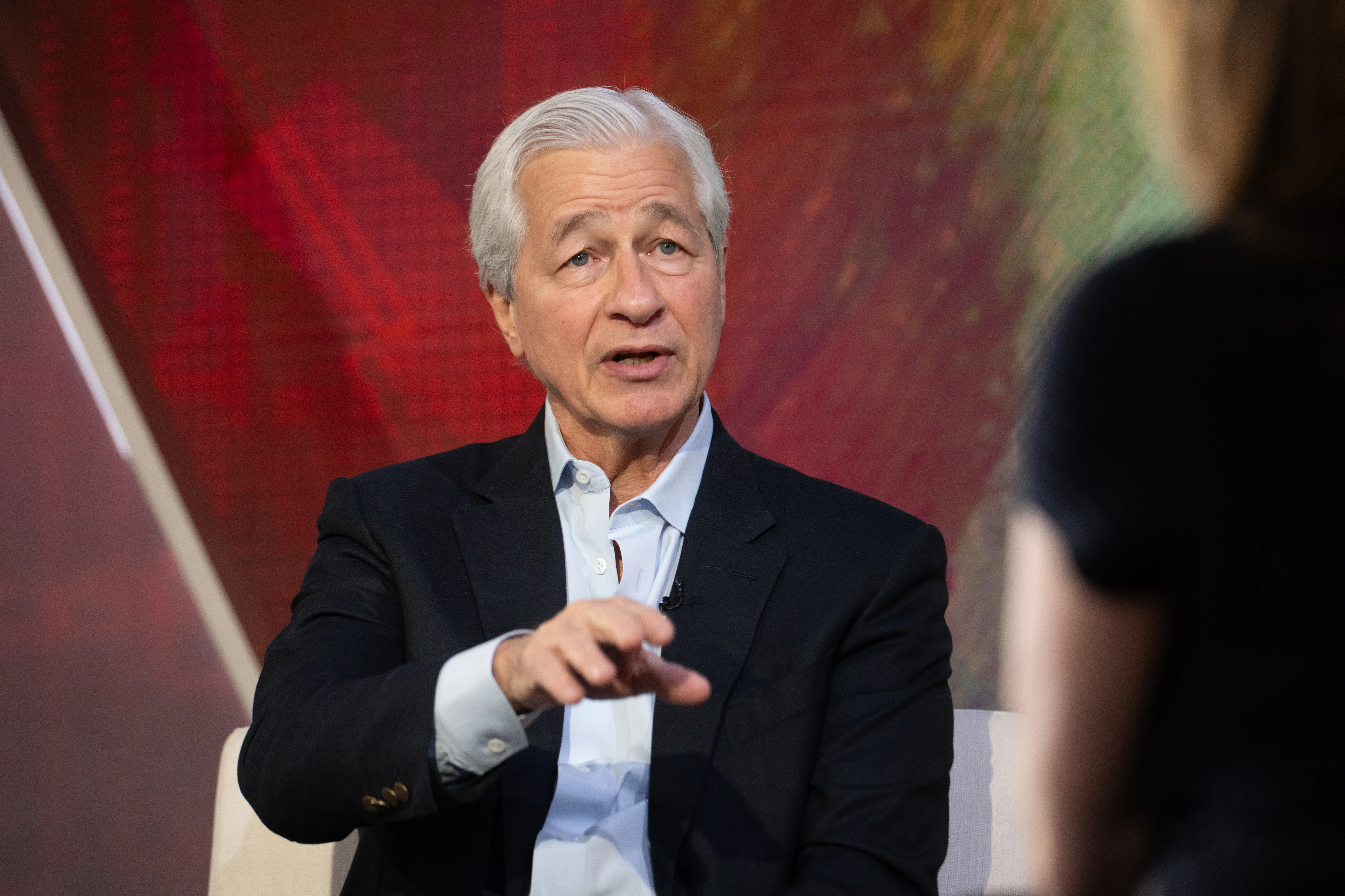 Jamie Dimon, the CEO of JPMorgan, speaking to a reporter.
