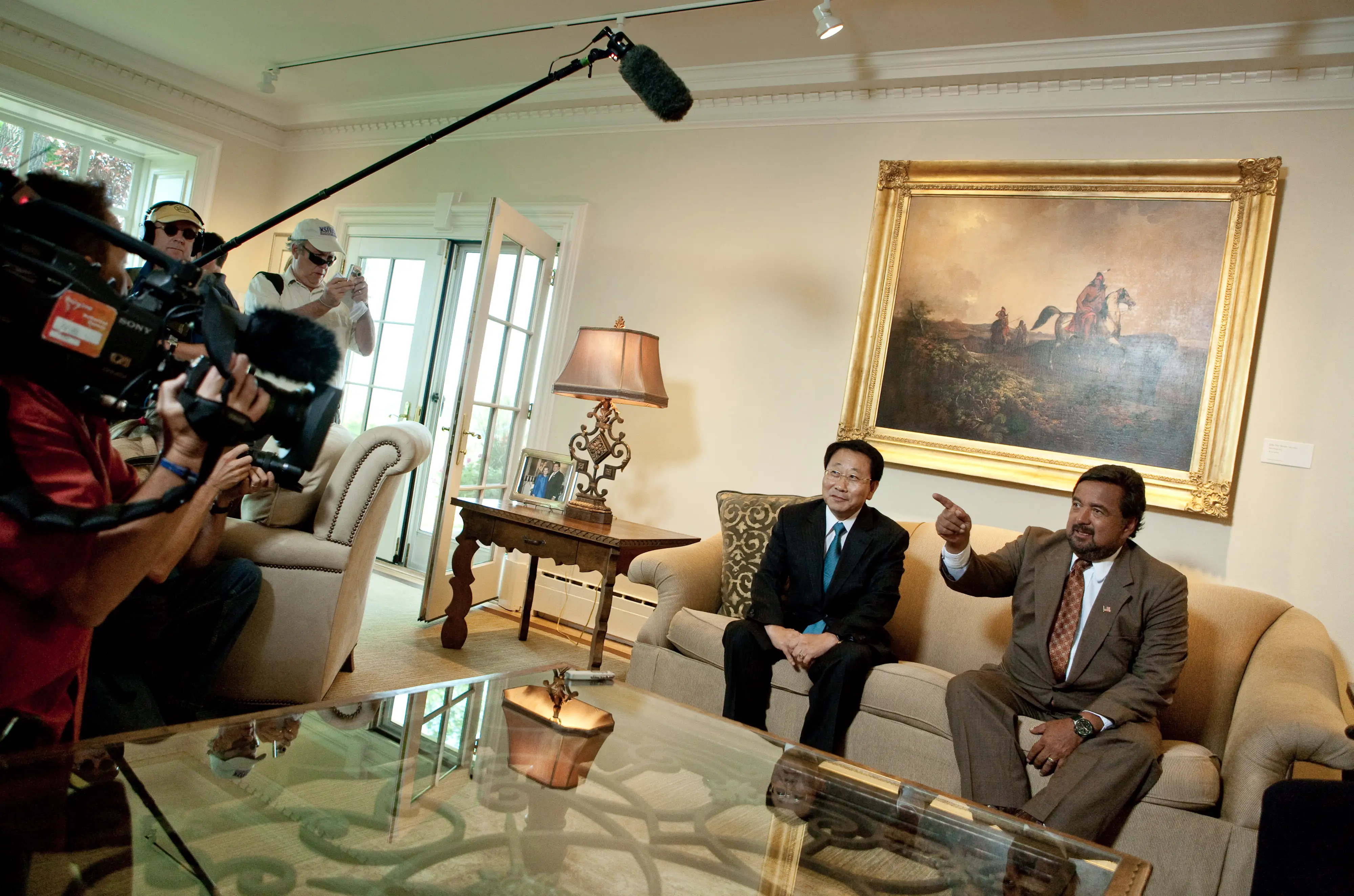 Then-New Mexico Gov. Bill Richardson, right, met with North Korean Minister Kim Myong Gil at the Governor's Mansion in Santa Fe in 2009.