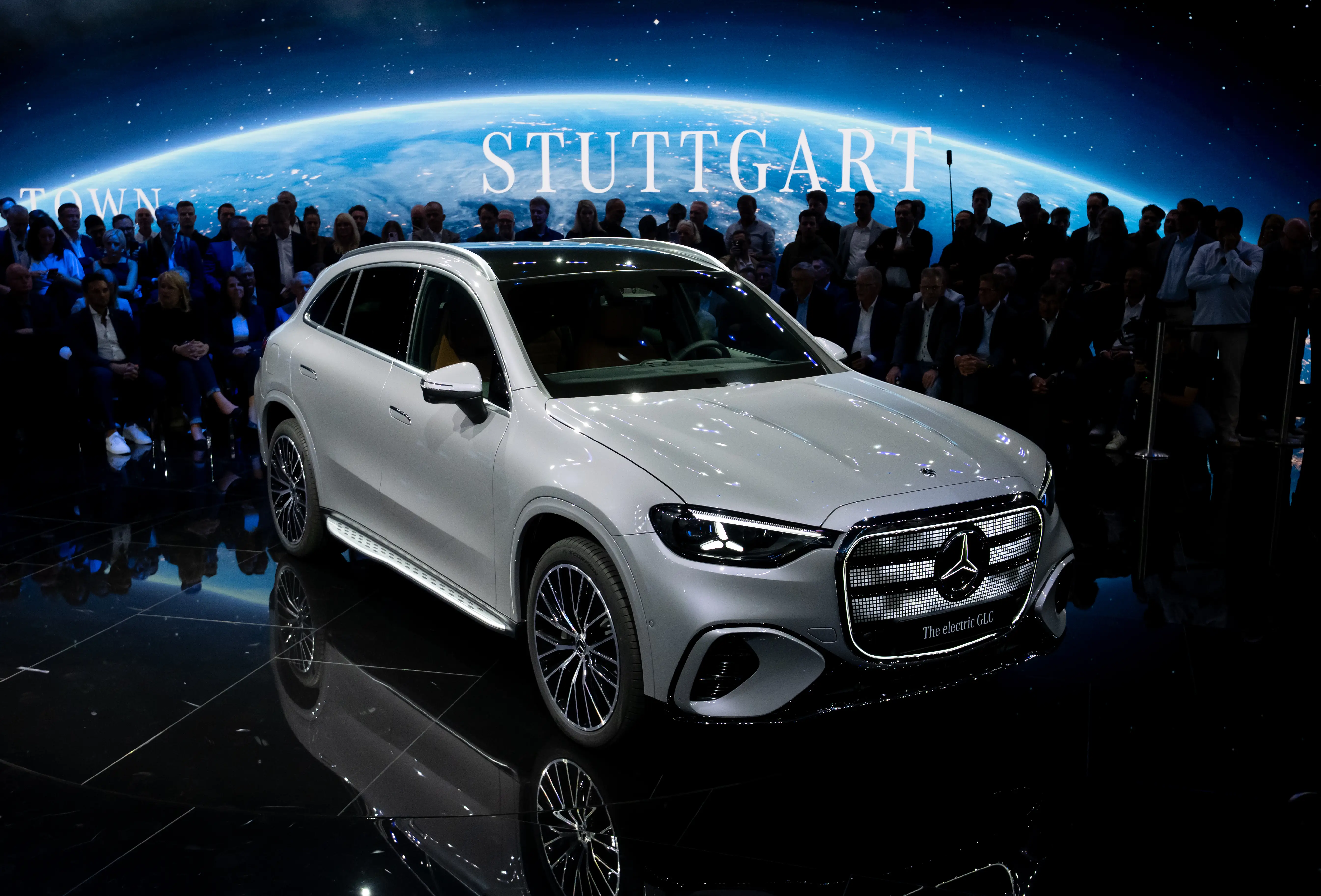 The Mercedes-Benz GLC on stage at the International Motor Show in Munich.