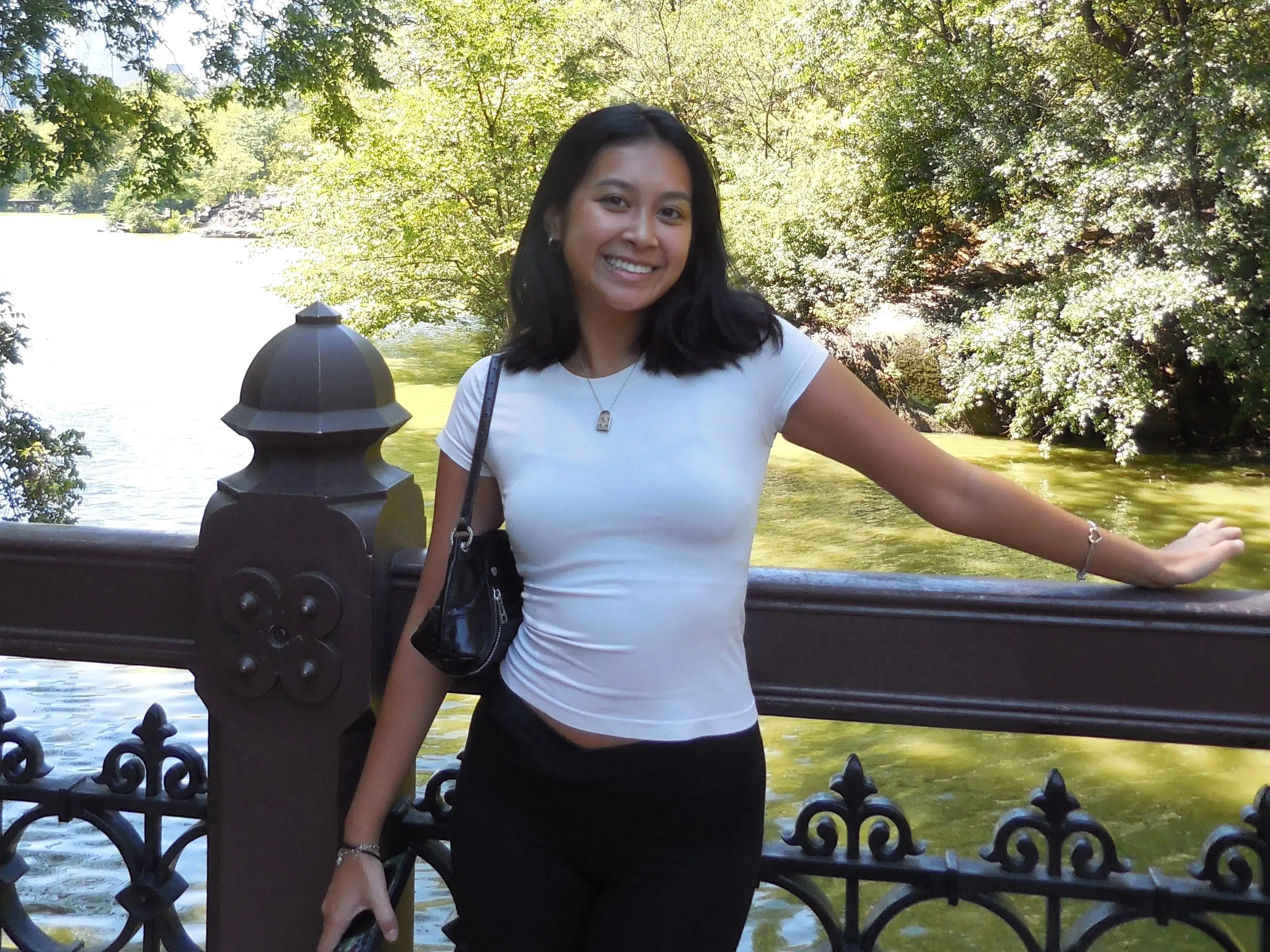 The author posing for a photo in Central Park.