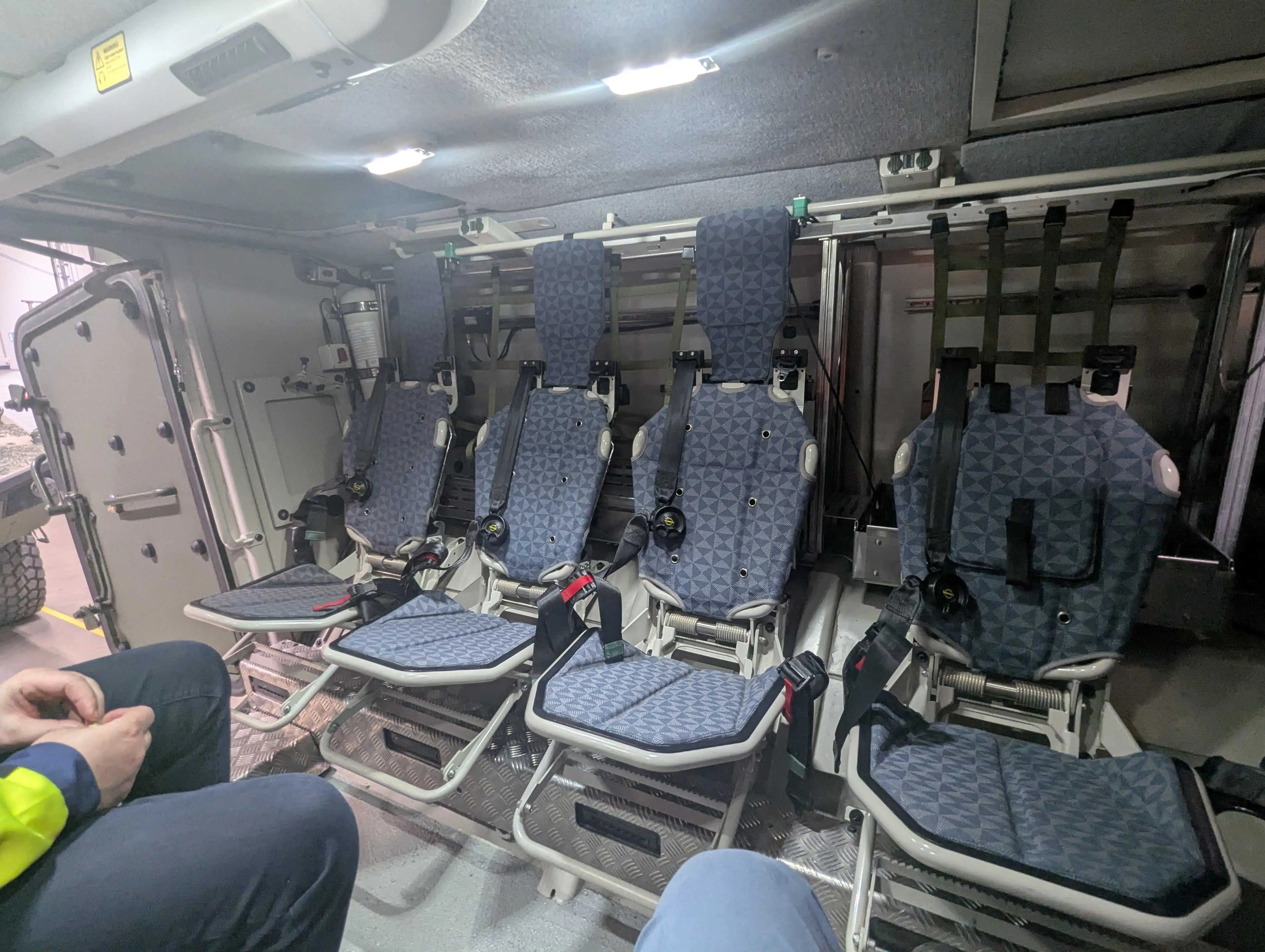 The interior of a Patria 6x6.