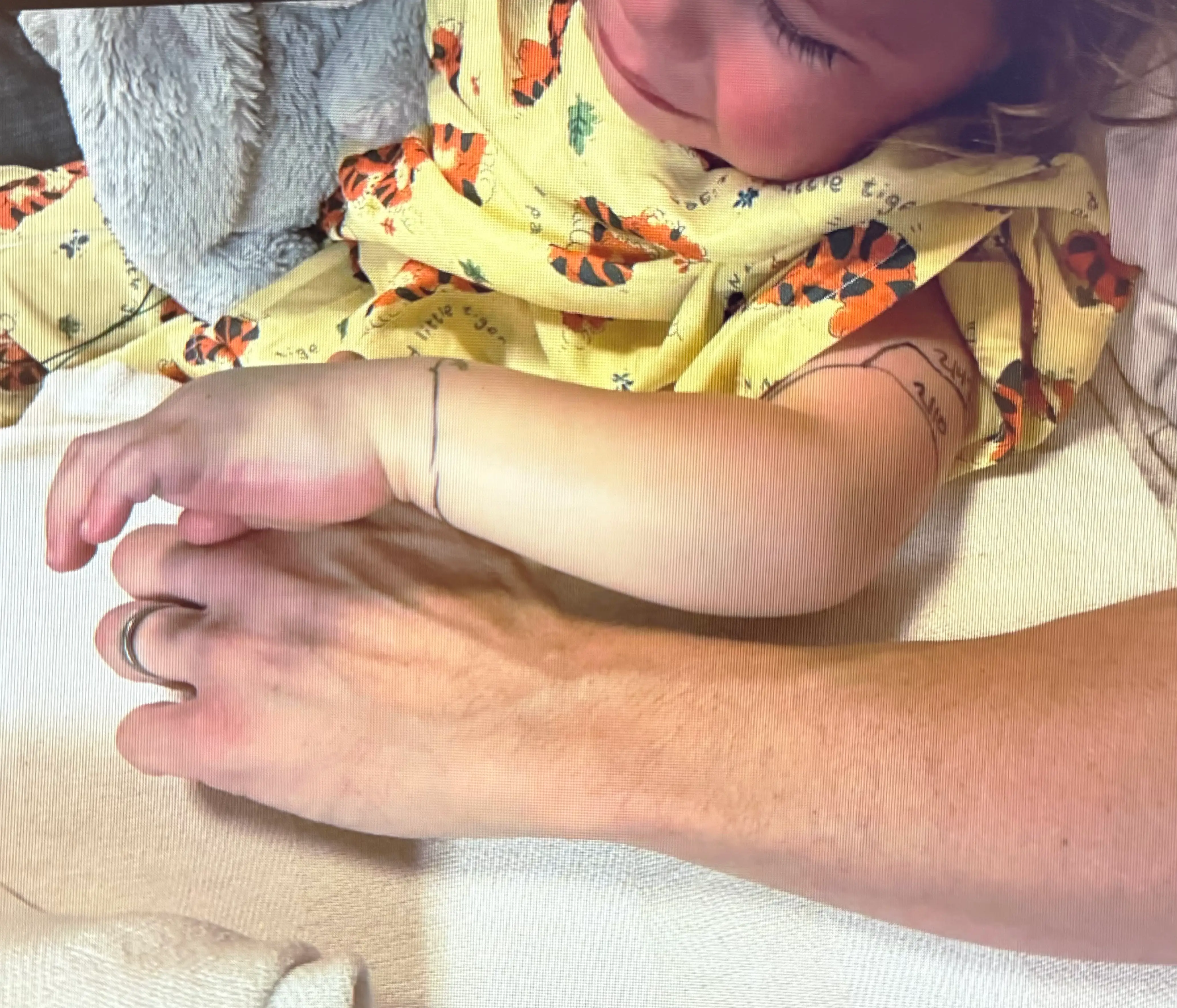 Toddler at hospital crying