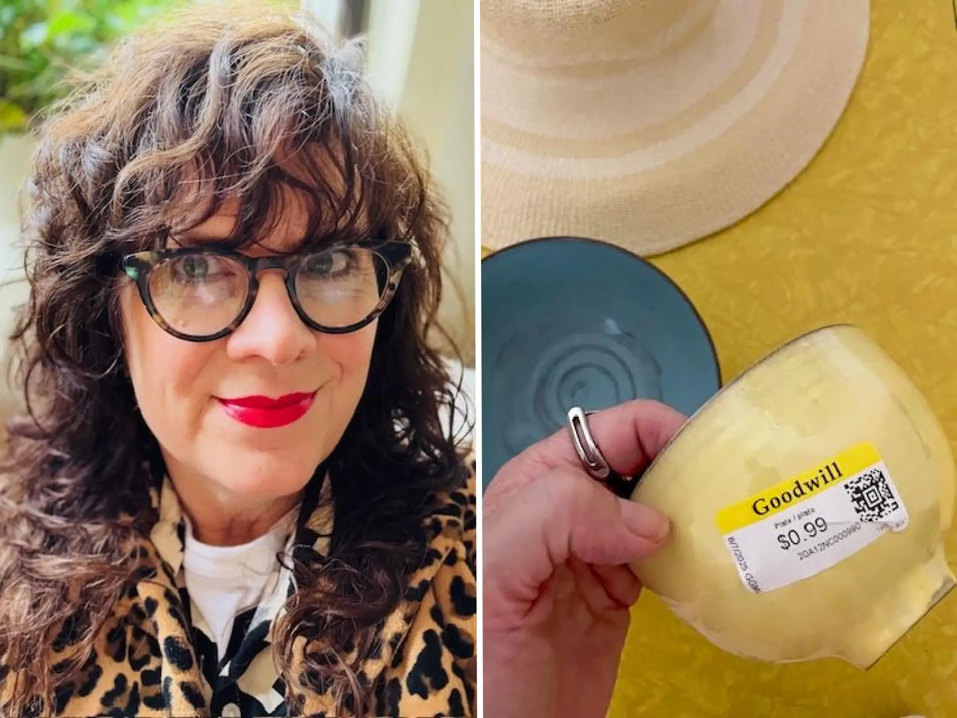 Woman with goodwill bowl