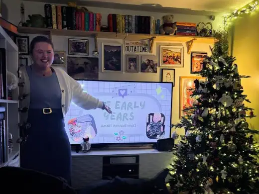 Woman hosting presentation night