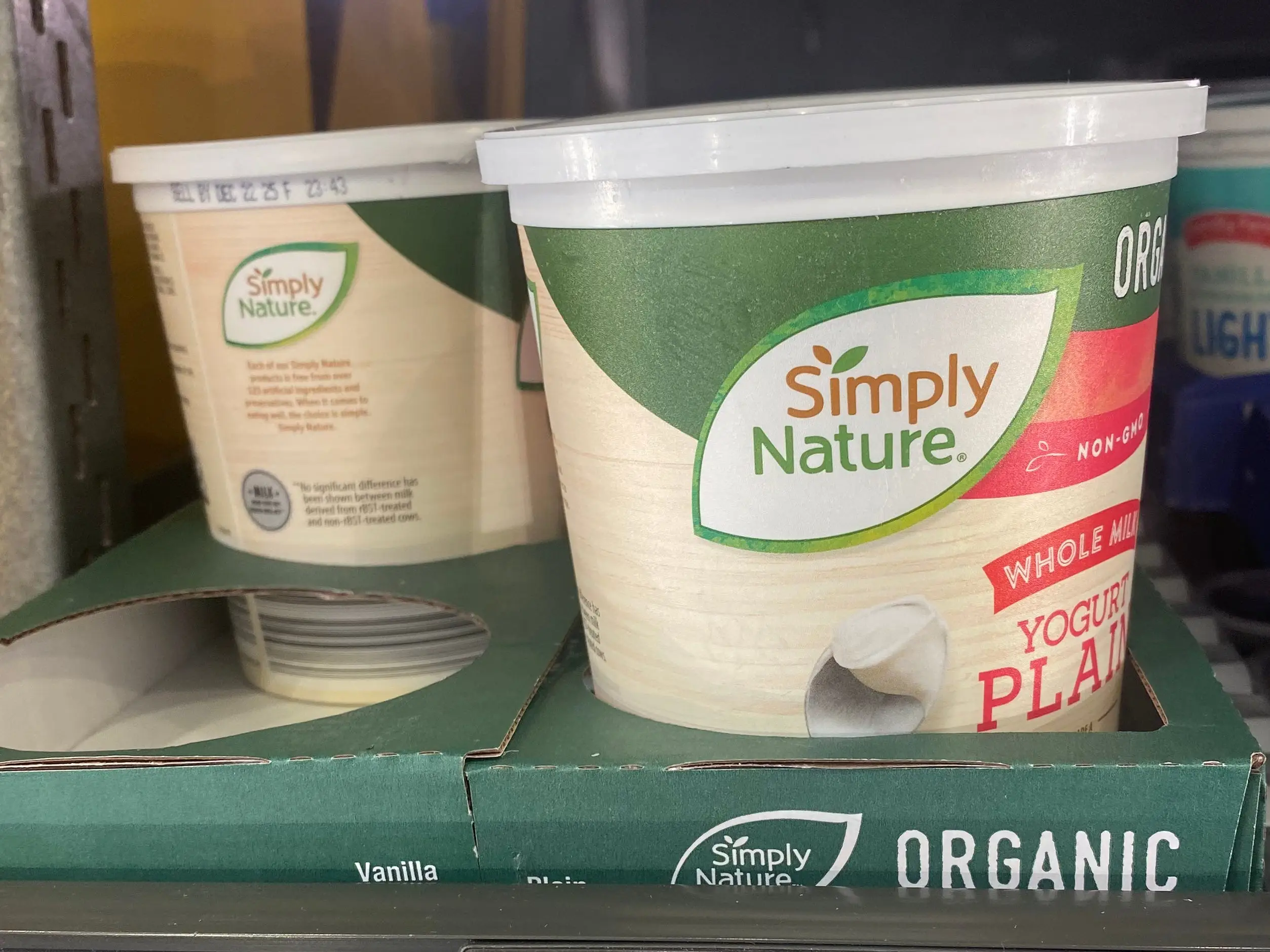 Simply Nature whole milk plain yogurt.