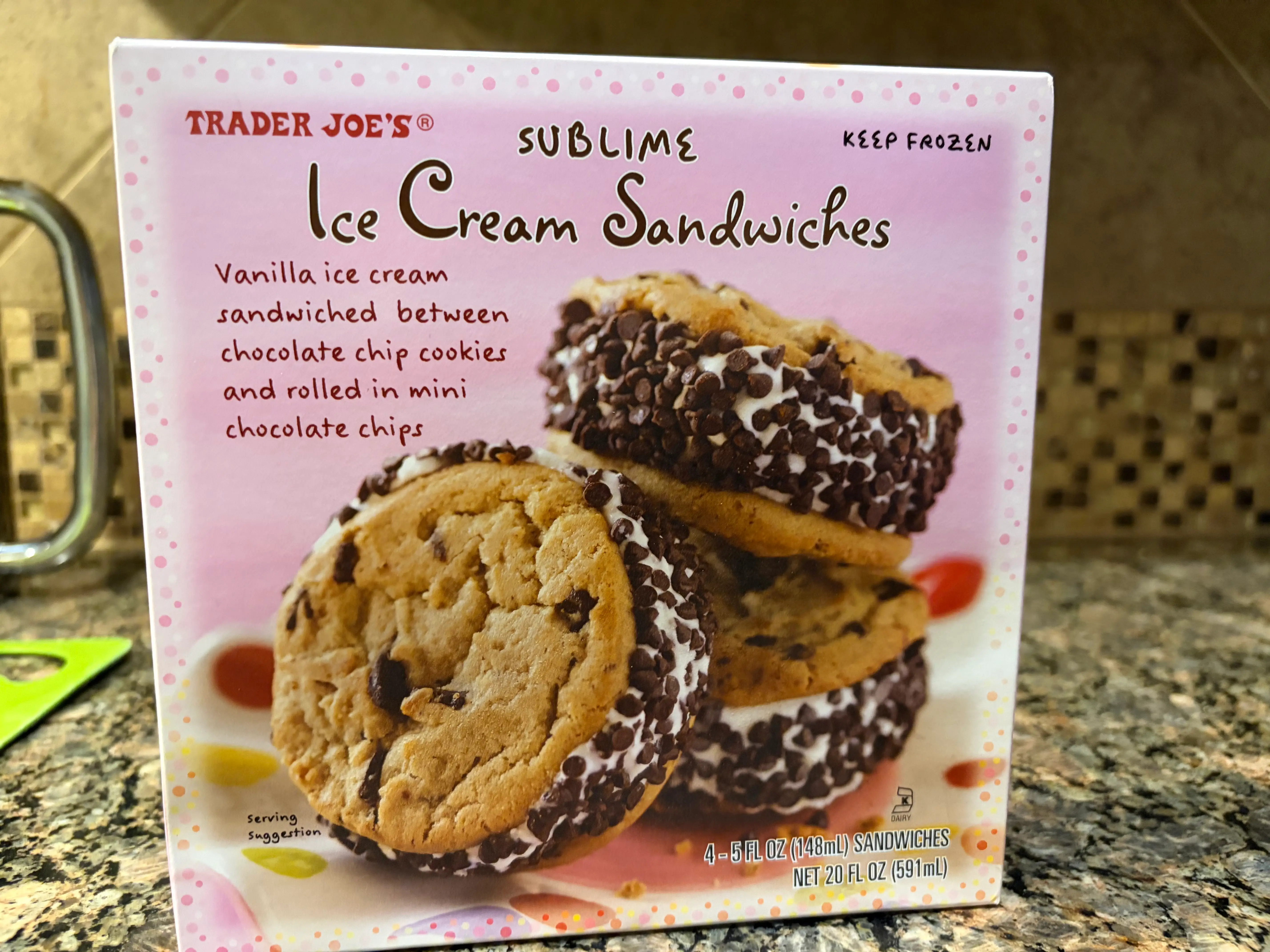 Trader Joe's sublime ice cream sandwiches.