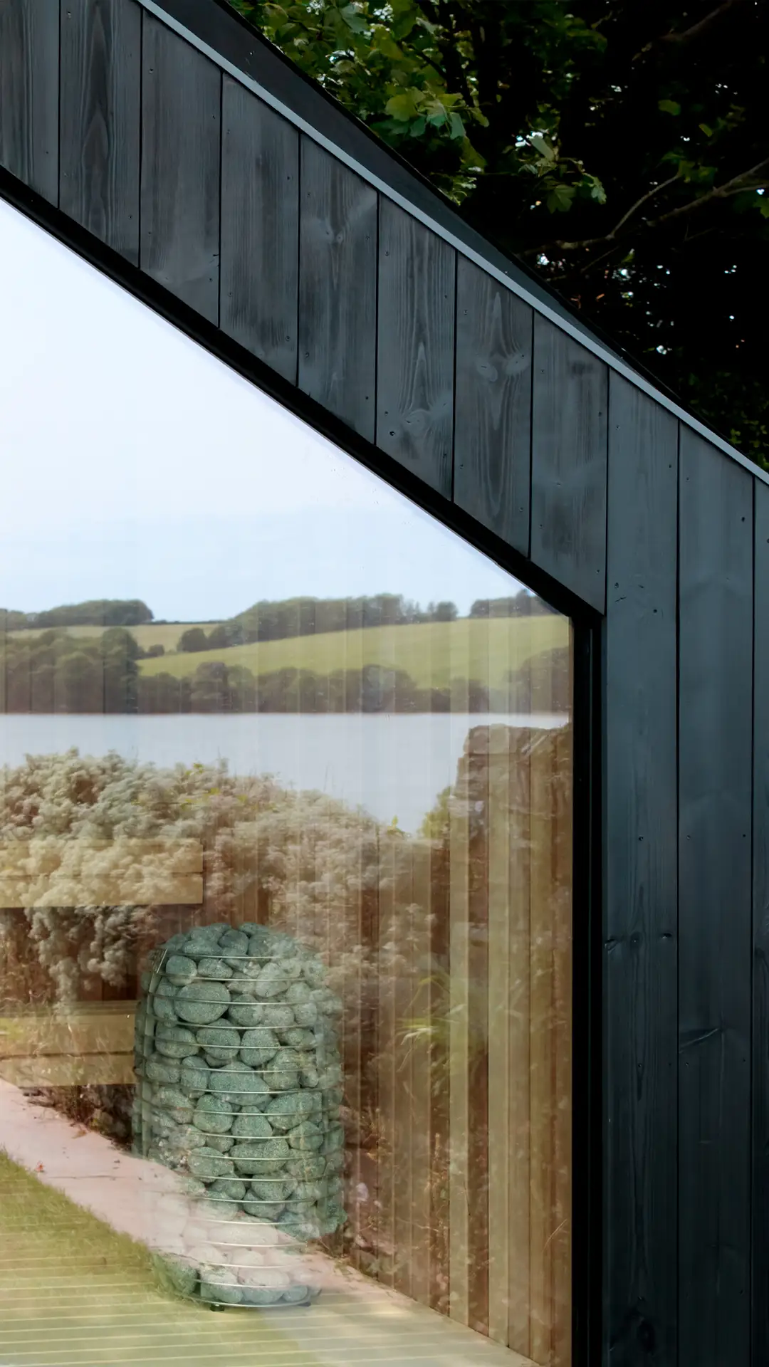 A close-up of the interior of the Koto sauna.