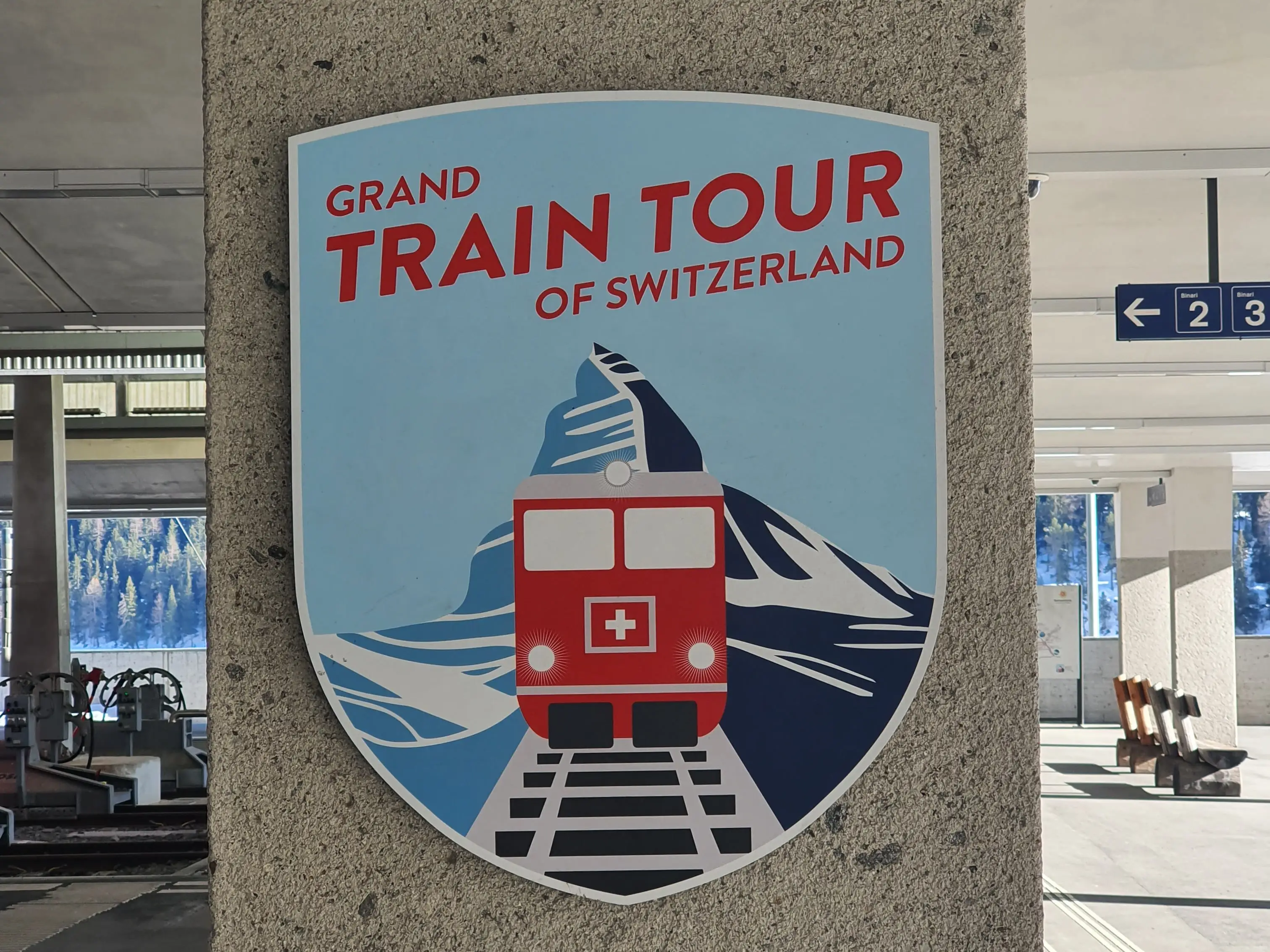 Train tour sign in Switzerland