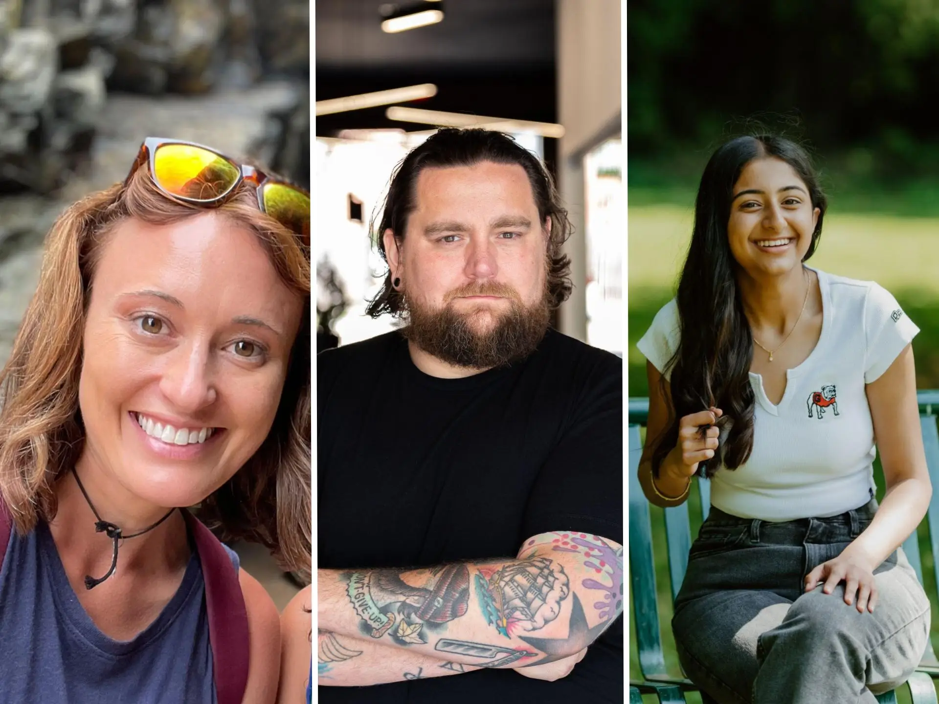 Amy Leonard, Arlton Lowry, and Priya Chaudhari are pictured.