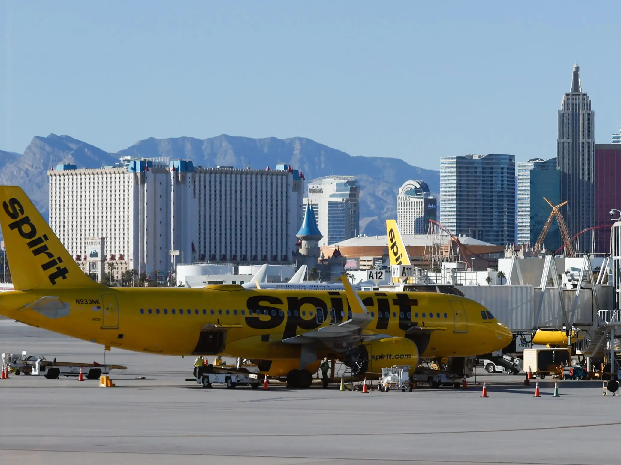 Spirit airlines plane in Vegas.