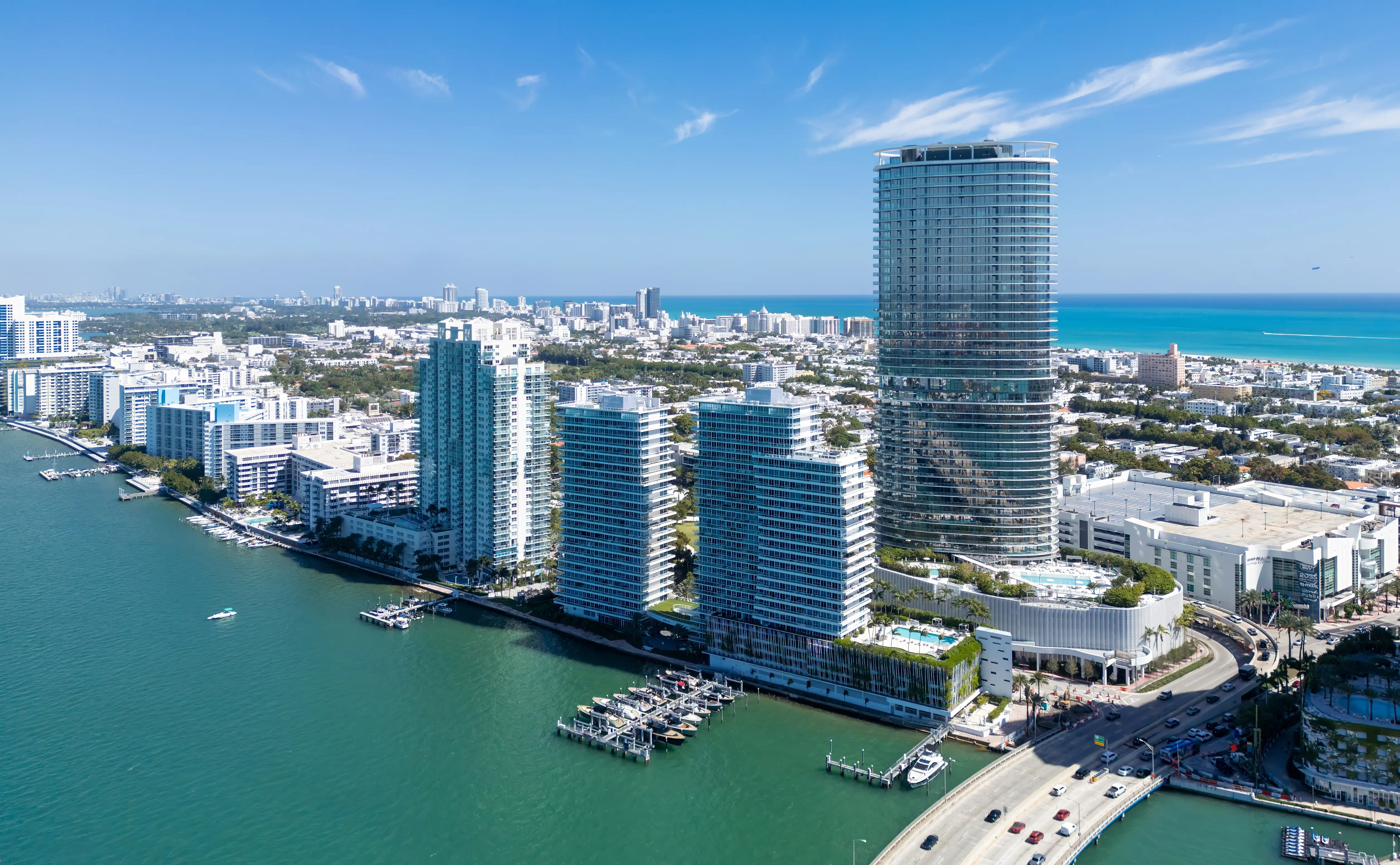 Aerial view of Miami skyline