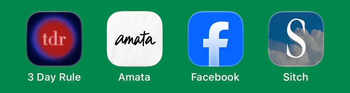 3 Day Rule, Amata, Facebook, and Sitch are pictured.