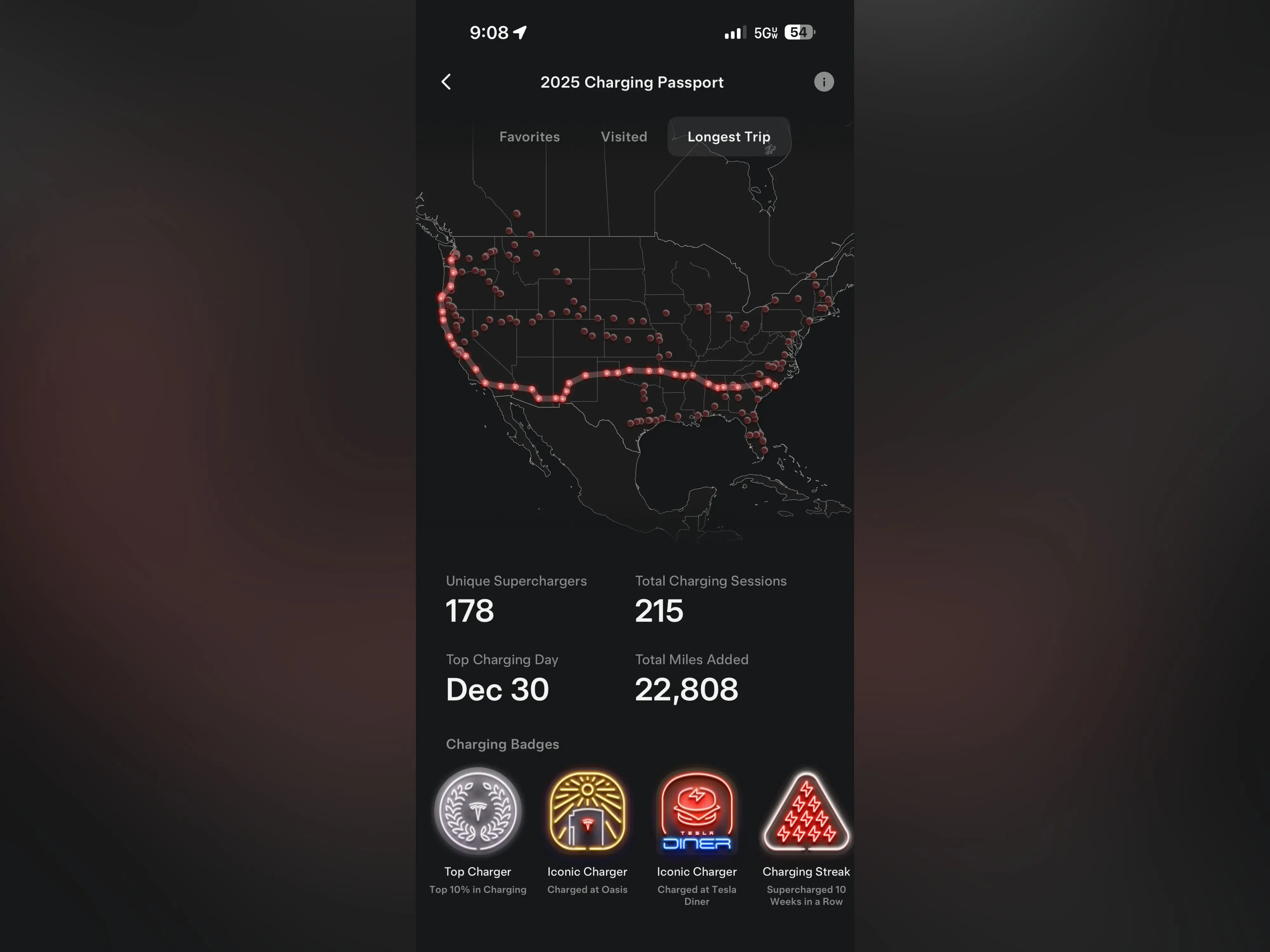 Screenshot of US map