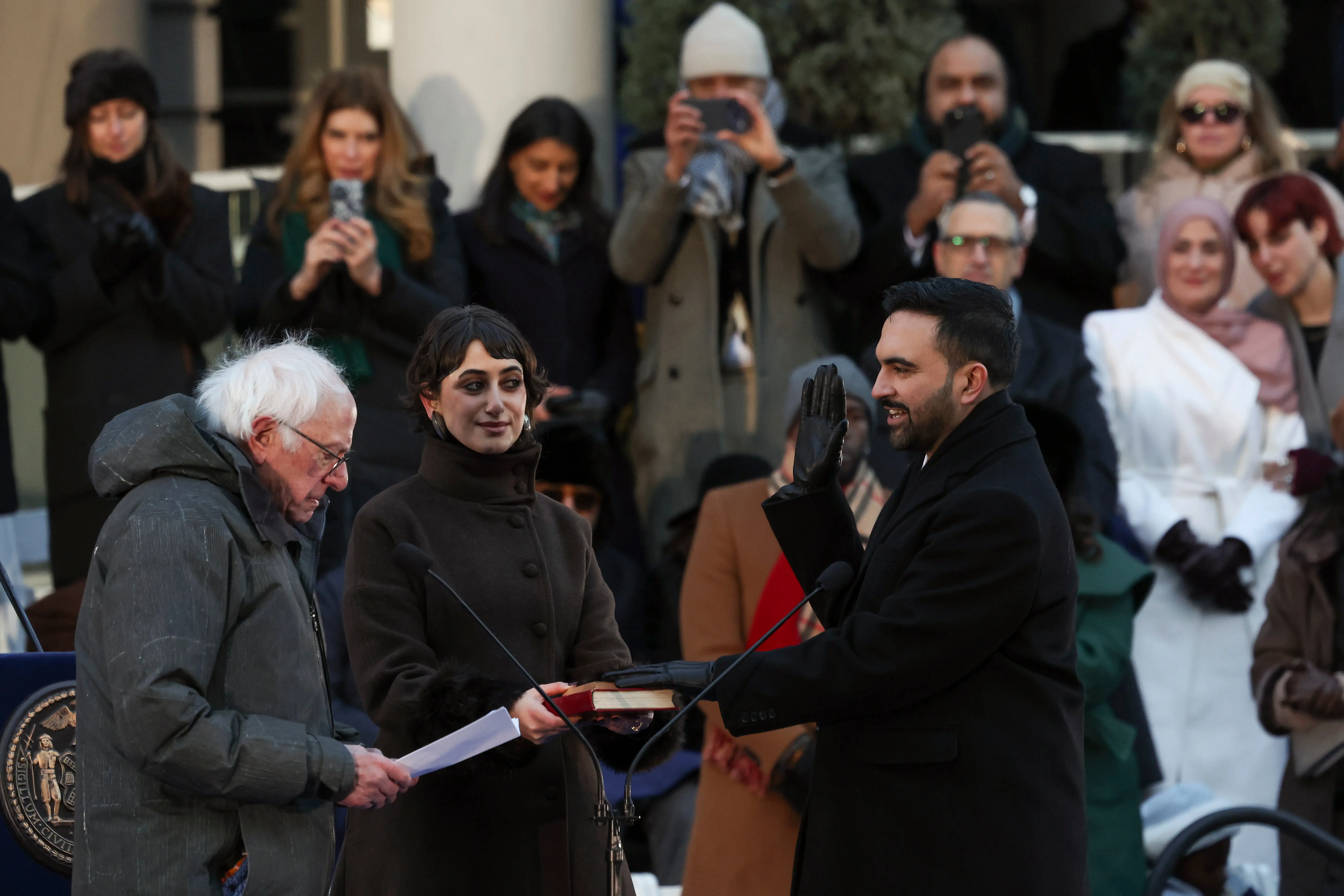 Bernie Sanders delivers to oath of office to Zohran Mamdani