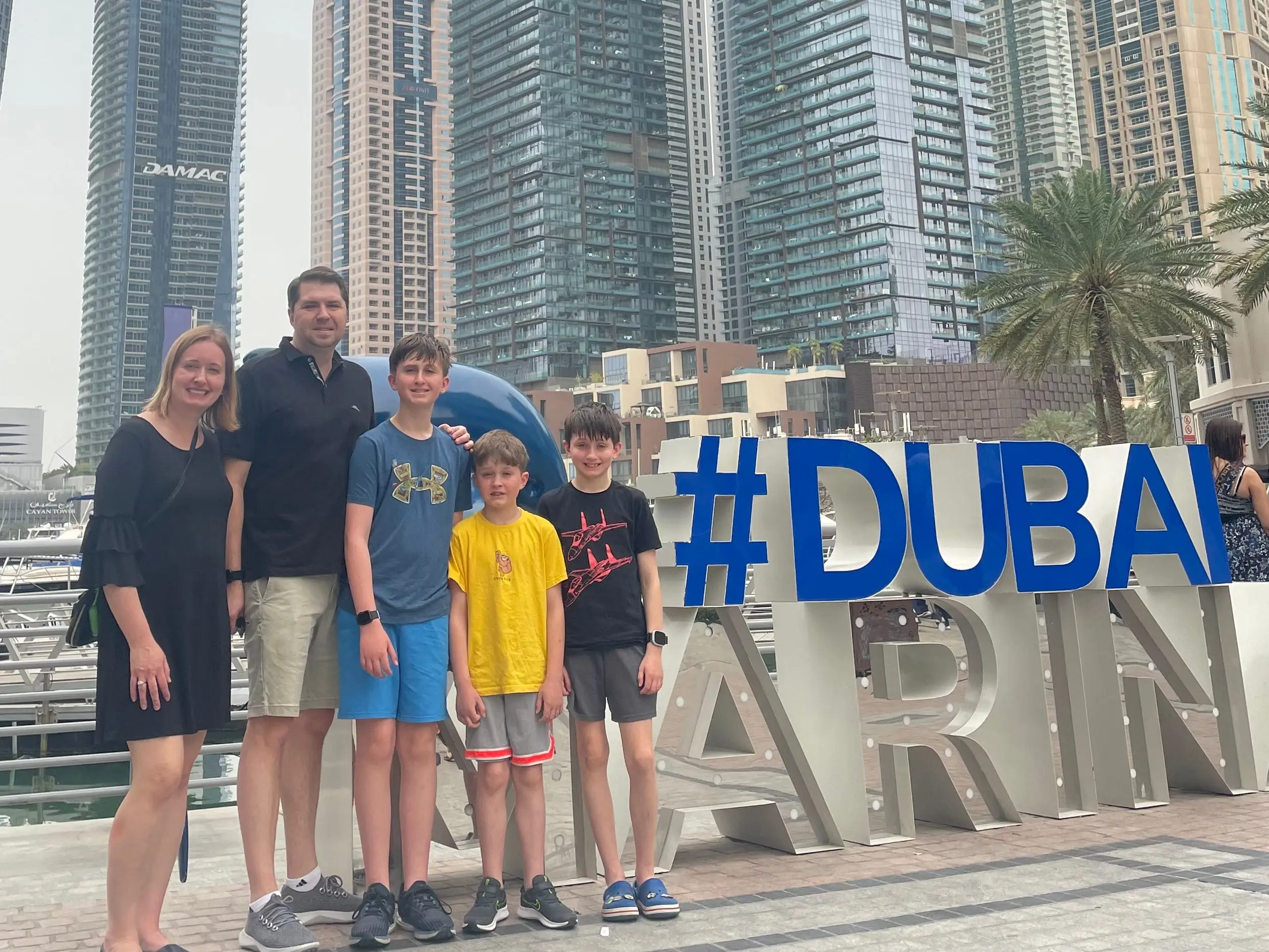 Author and her family in Dubai