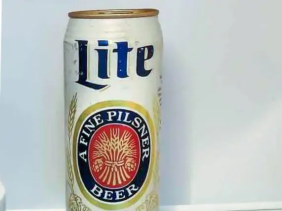 Miller Lite in the fridge