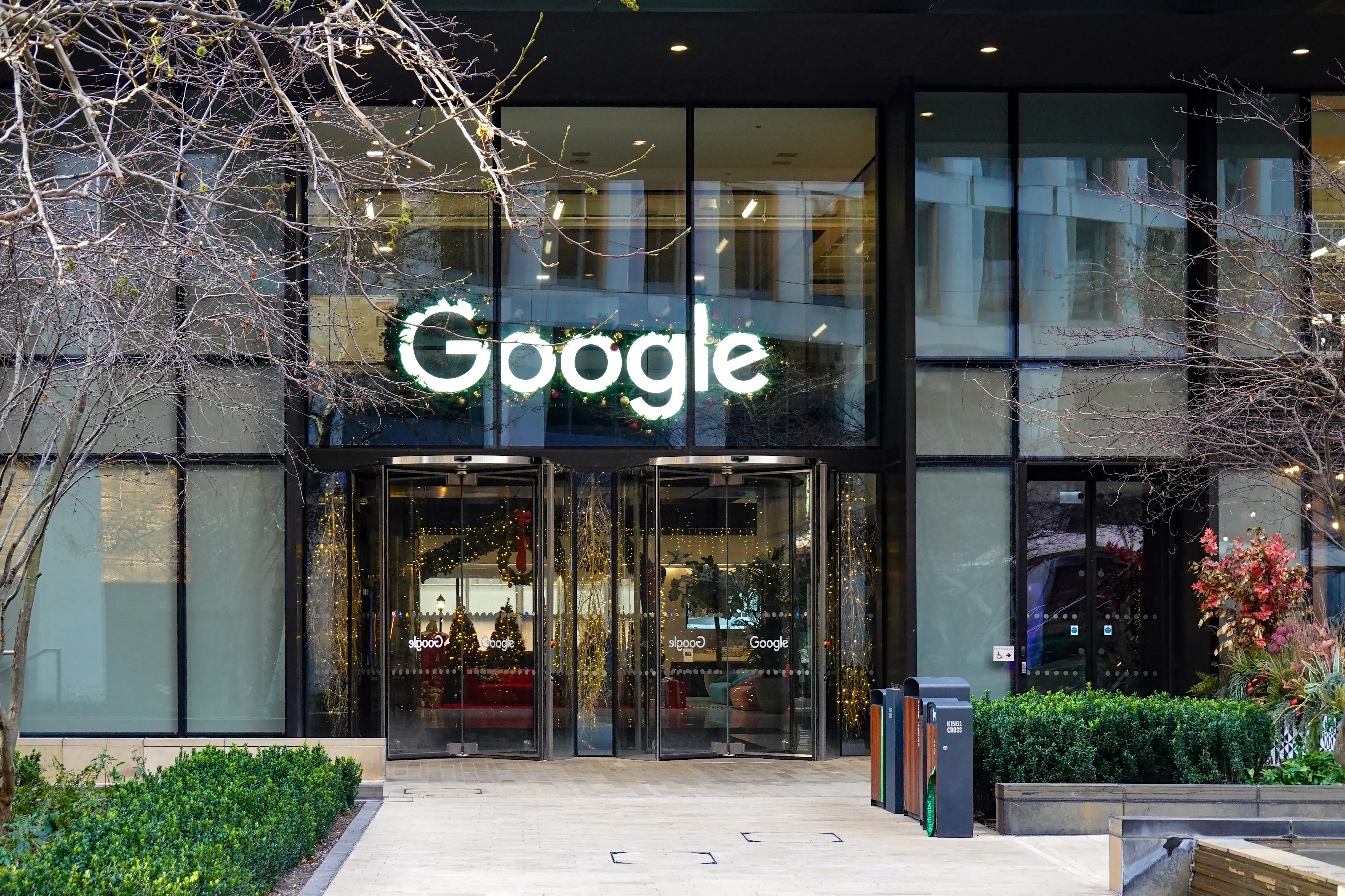 One of Google's office buildings is pictured.