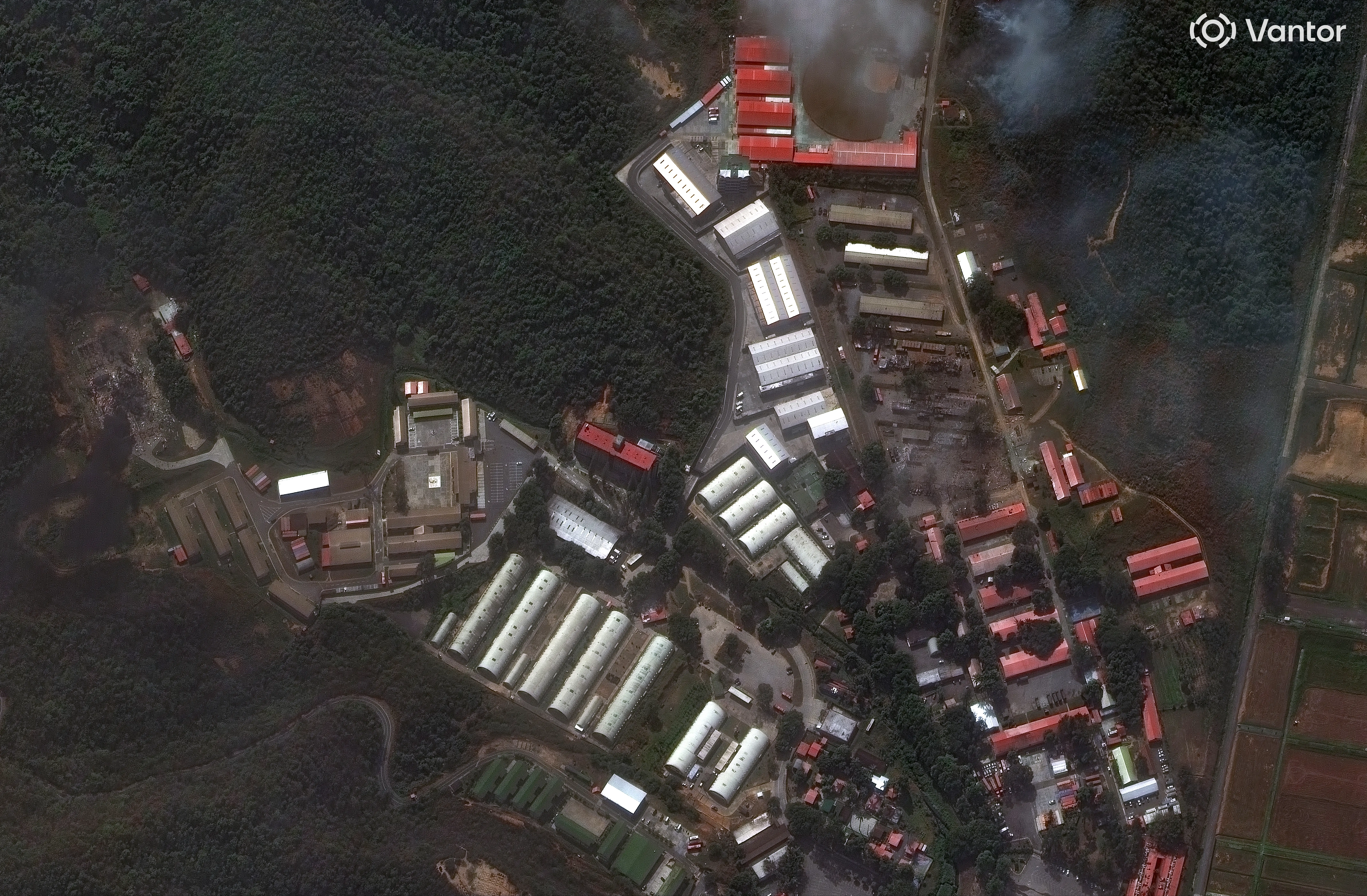 Military buildings at equipment at the Fuerte Tiuna complex in Caracas on January 3.