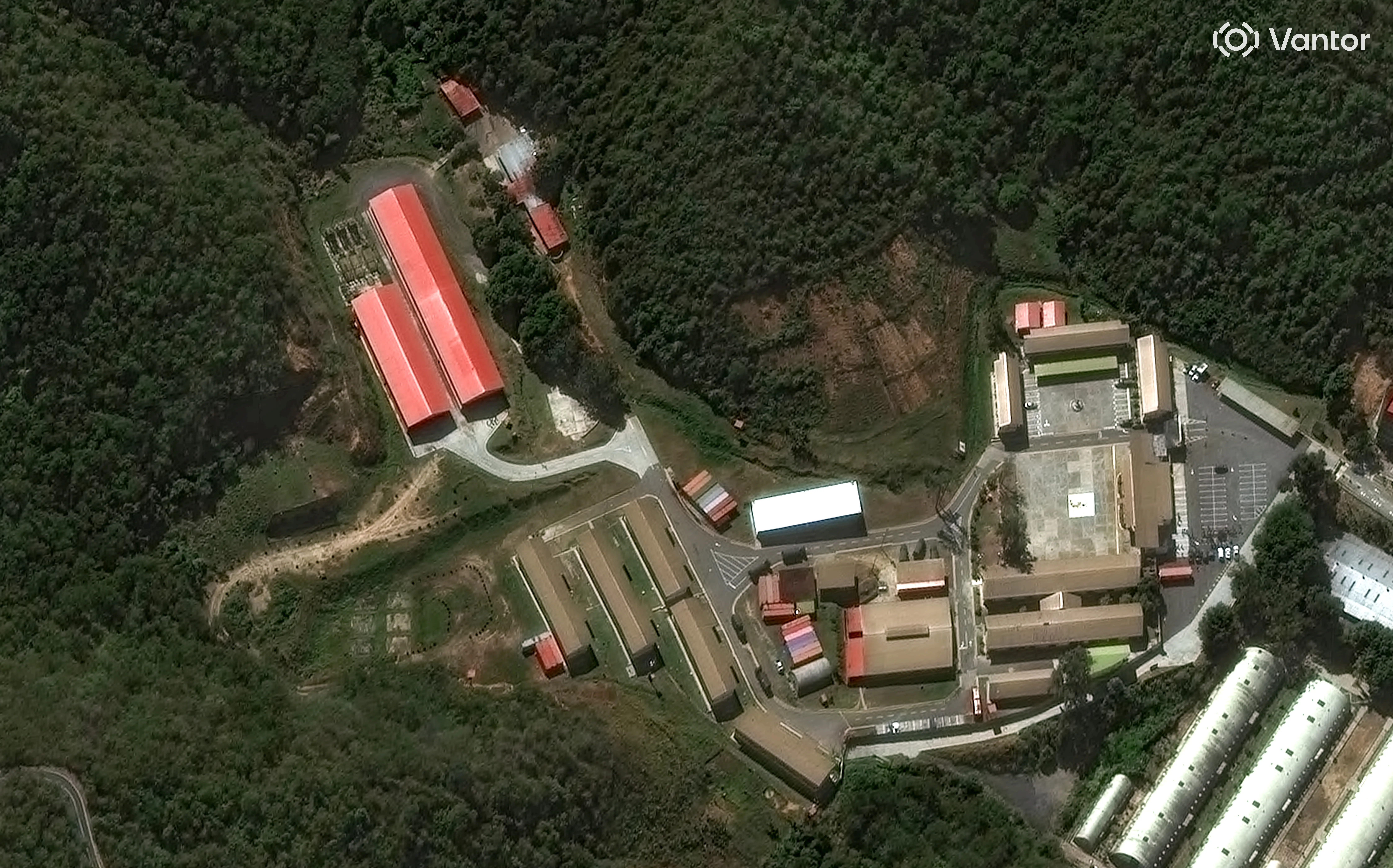 Military buildings at equipment at the Fuerte Tiuna complex in Caracas on December 22.