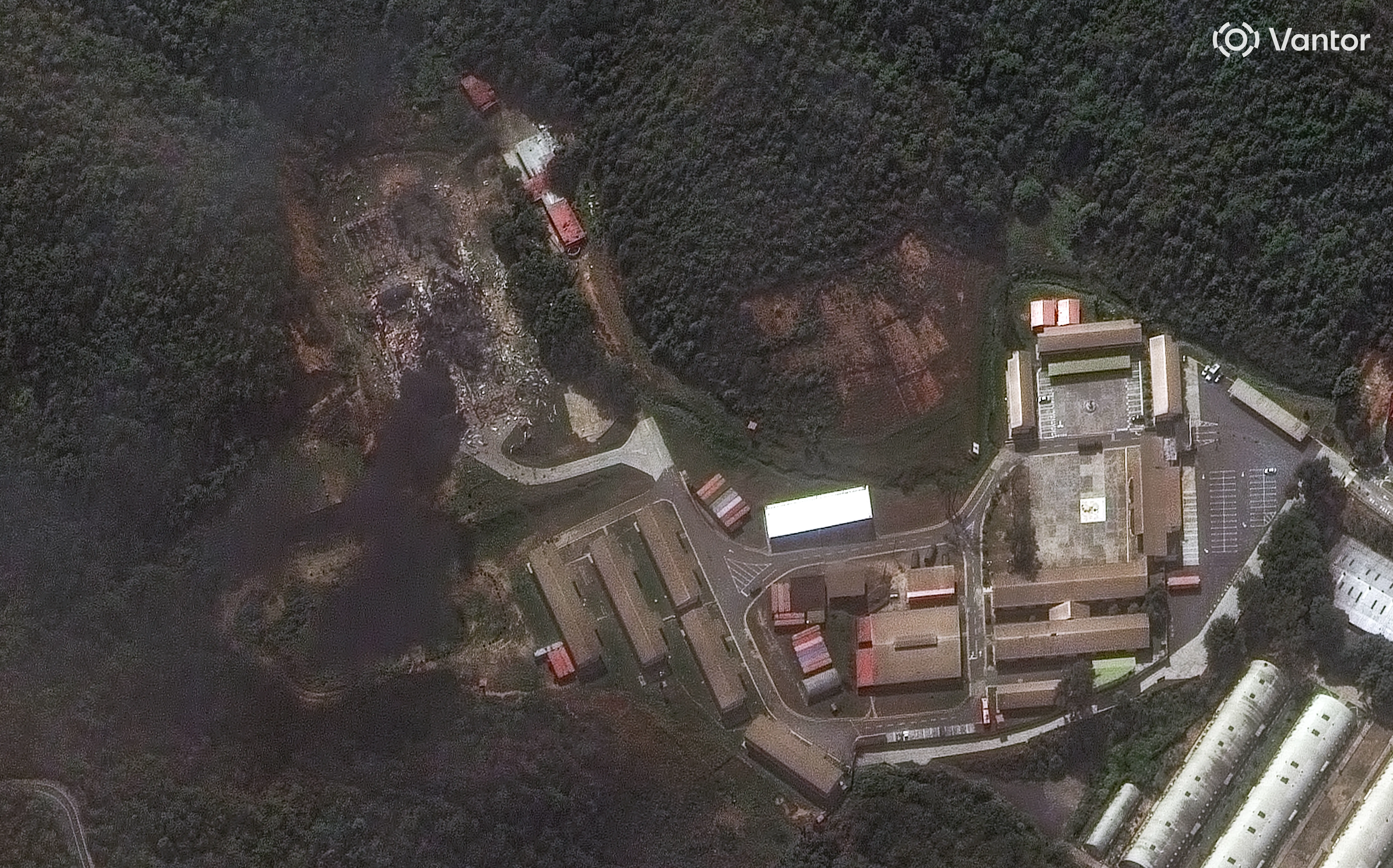 Military buildings at equipment at the Fuerte Tiuna complex in Caracas on January 3.